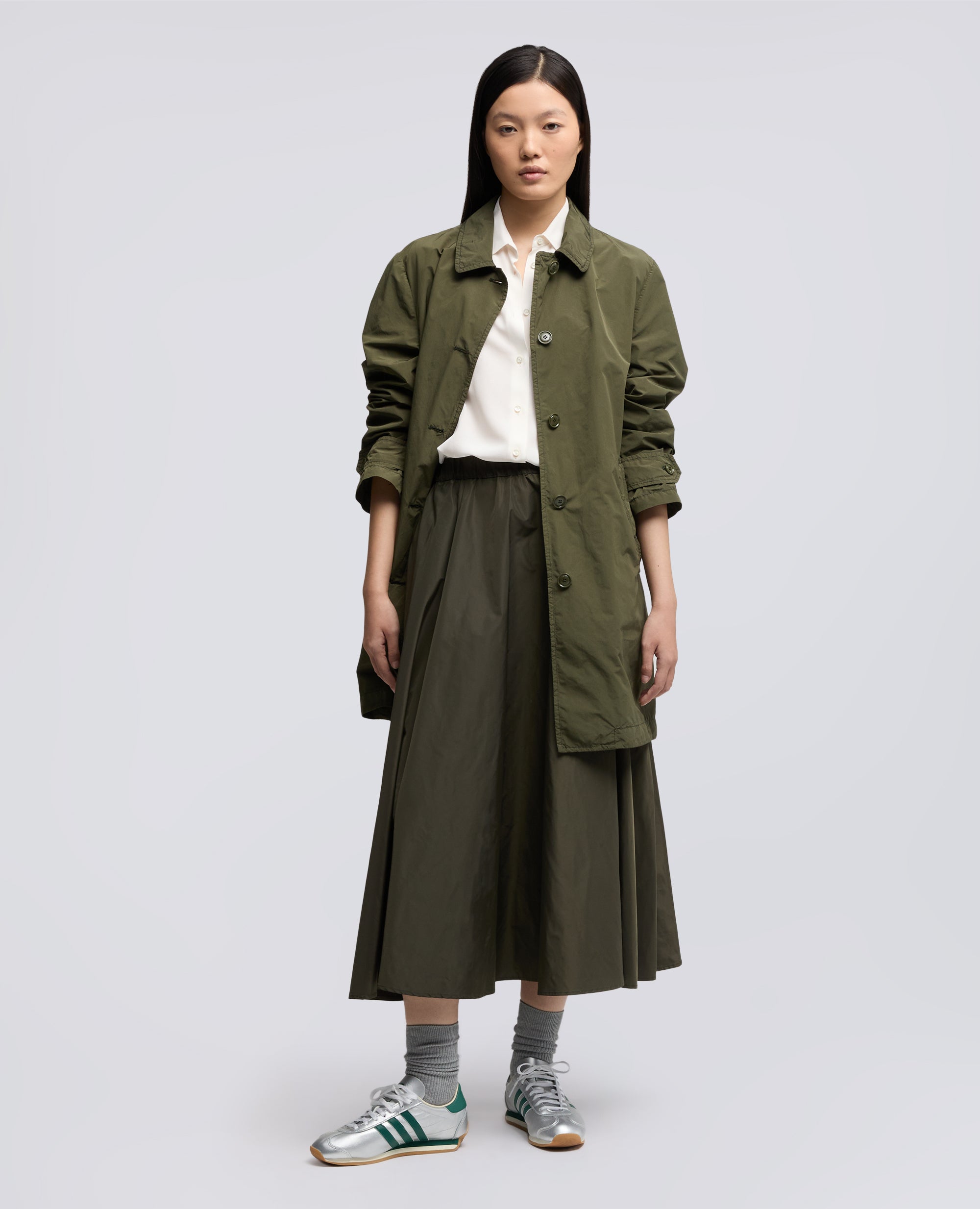IMPERMEABILE IN POLIESTERE E NYLON COMPATTO - VERDE - ASPESI