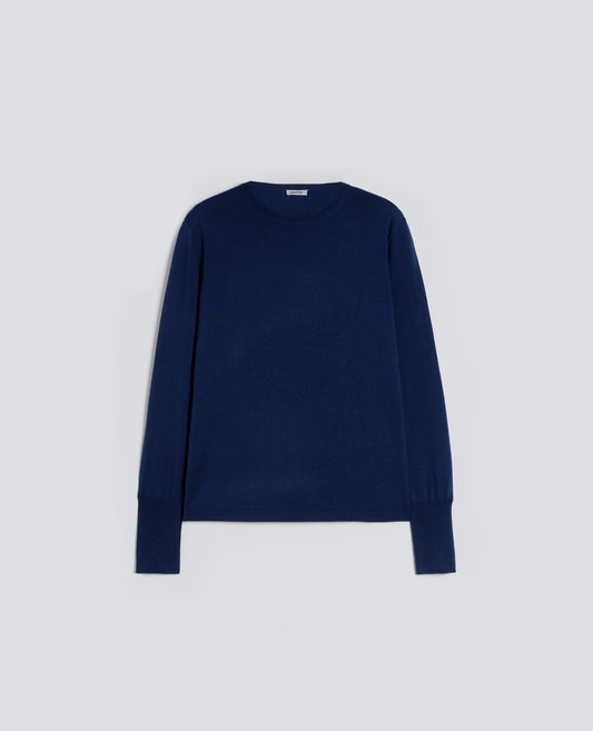 MAGLIA GIROCOLLO IN LANA MERINO - BLU - ASPESI