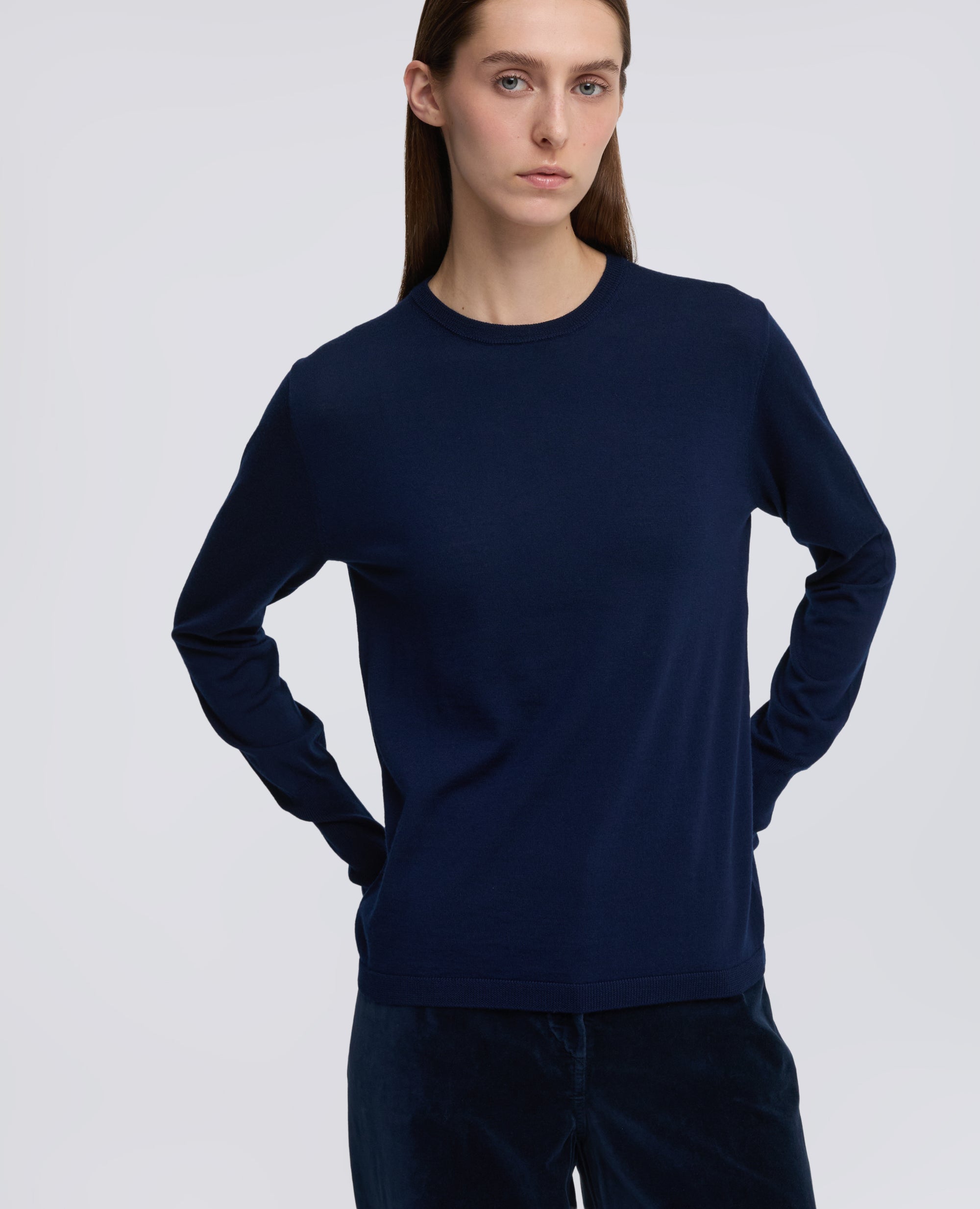 MAGLIA GIROCOLLO IN LANA MERINO - BLU - ASPESI