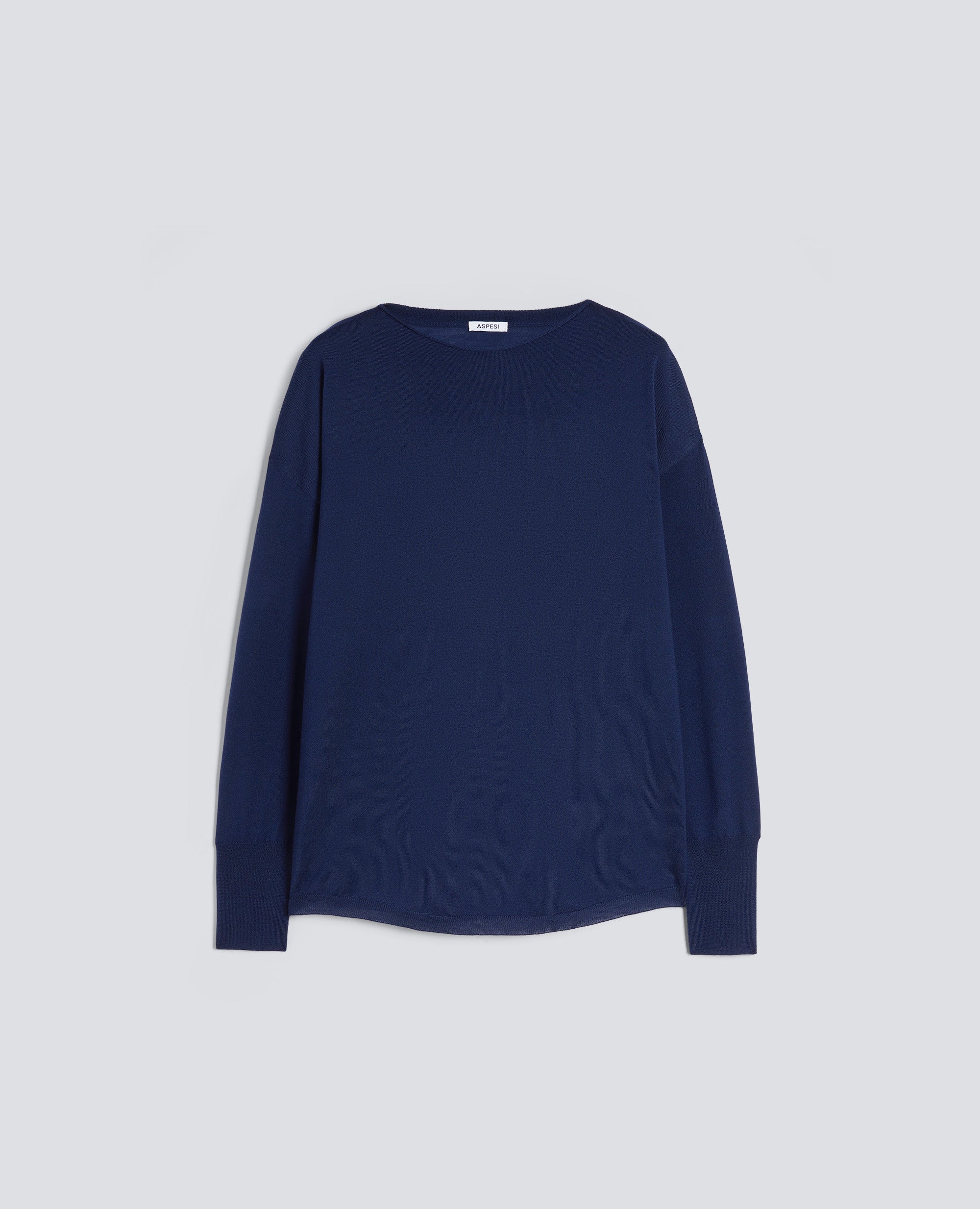 PULLOVER MIT BOOTSAUSSCHNITT - BLU - ASPESI