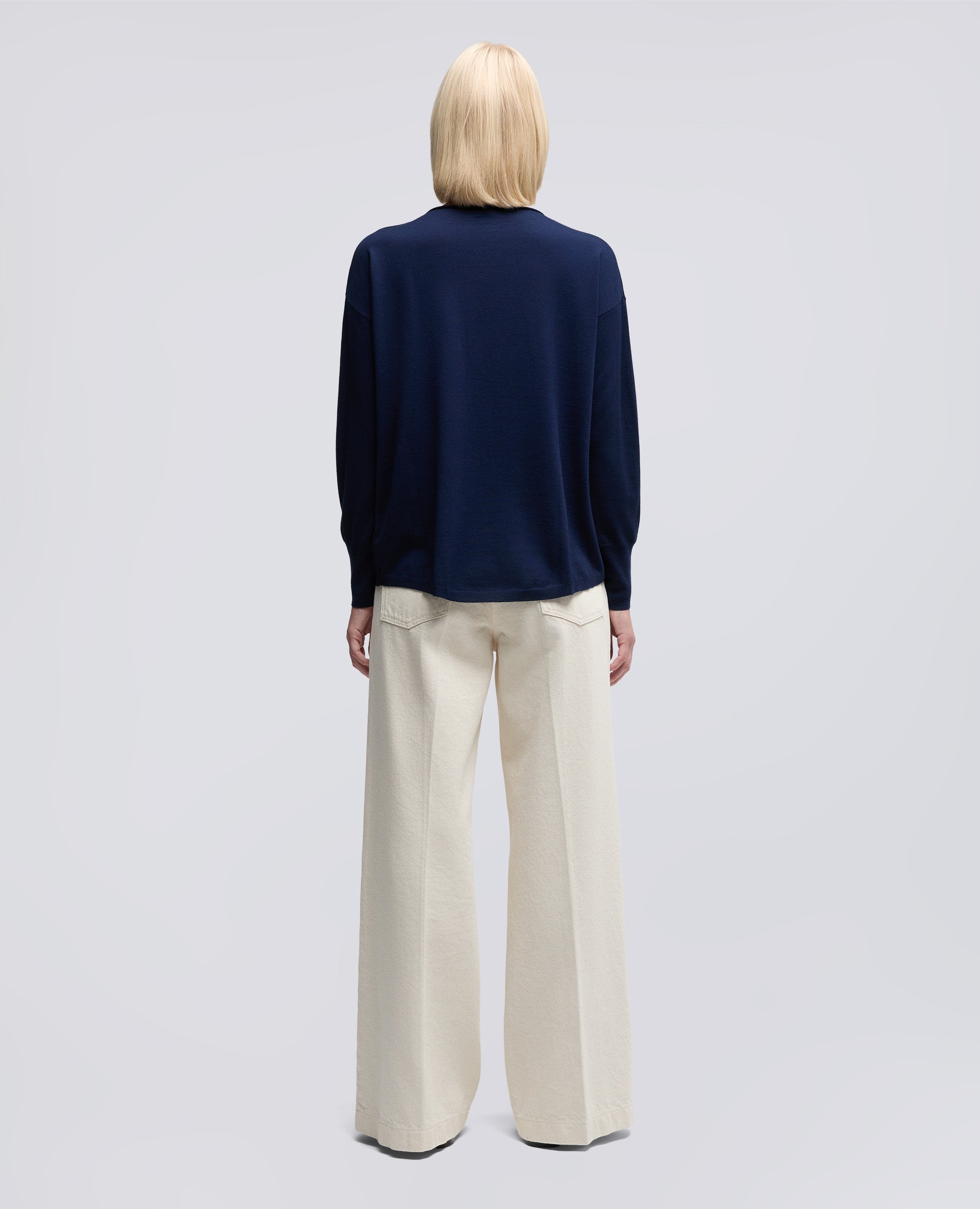 PULLOVER MIT BOOTSAUSSCHNITT - BLU - ASPESI