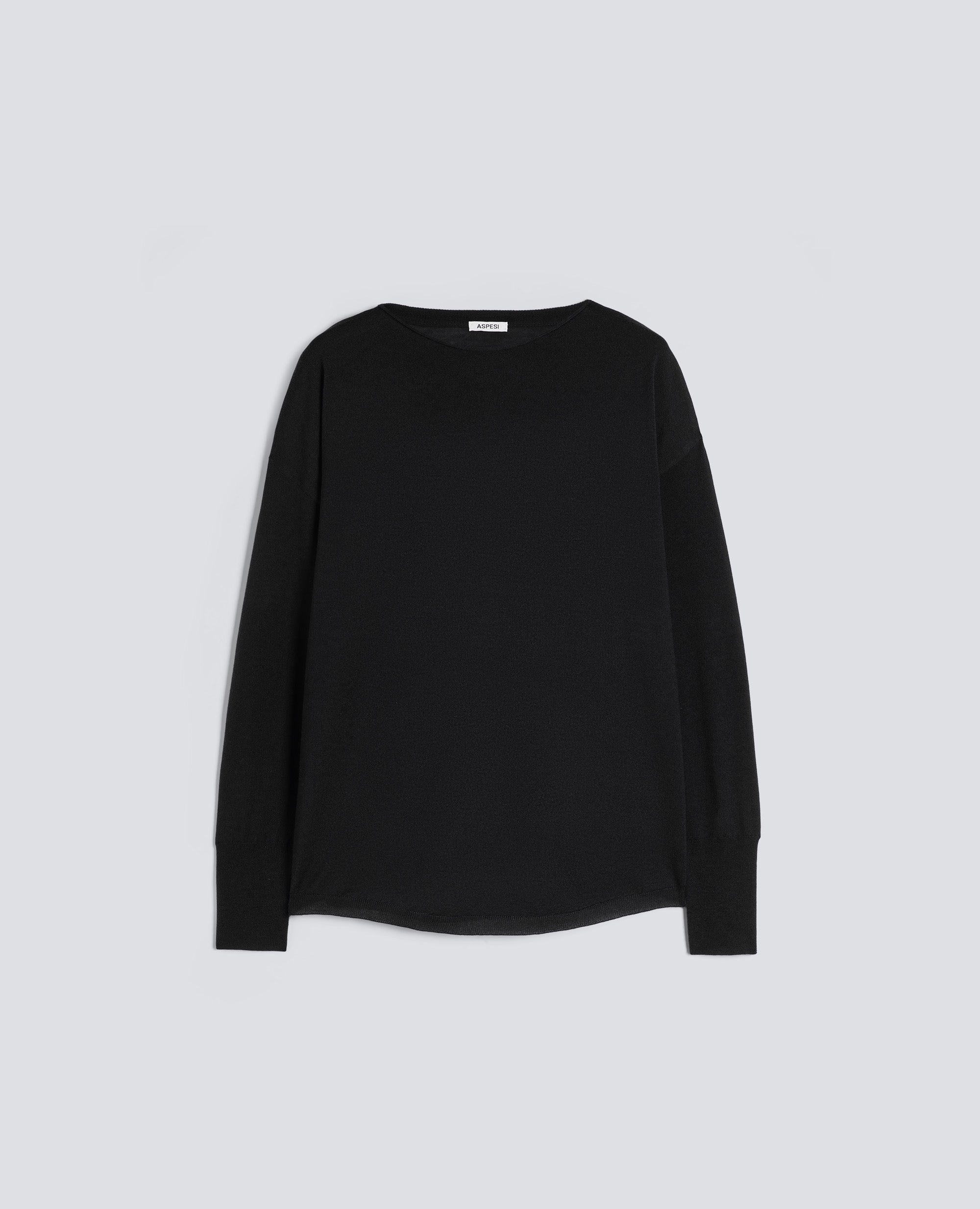 MAGLIA CON SCOLLO A BARCA - NERO - ASPESI
