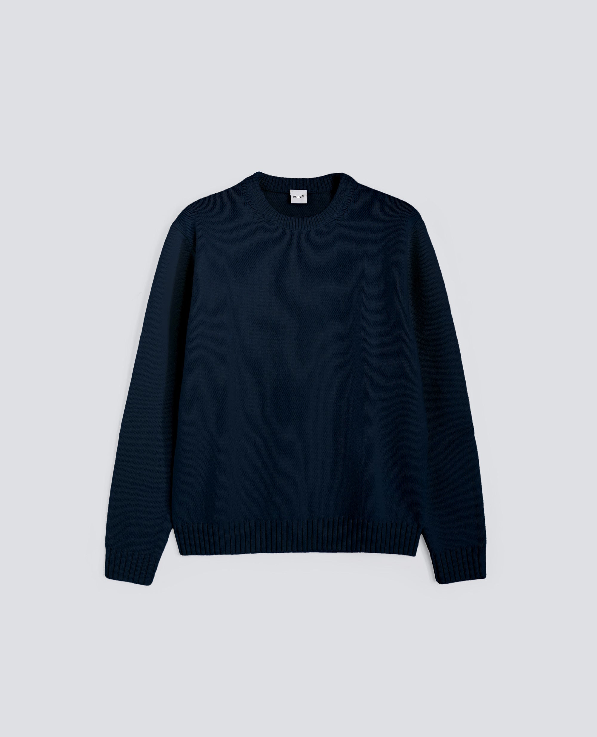 MAGLIA GIROCOLLO IN MISTO LANA - BLU - ASPESI