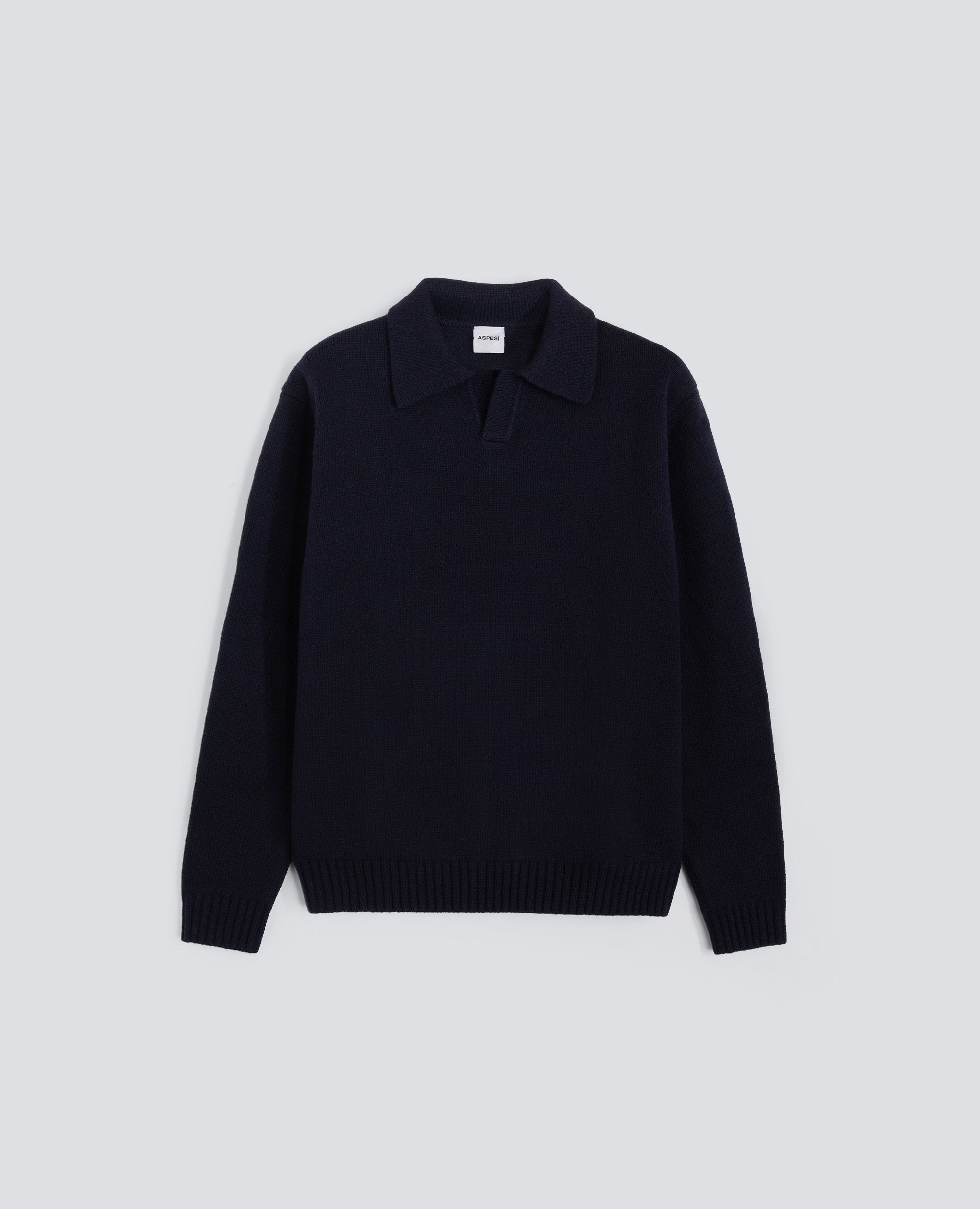 POLO IN MISTO LANA - BLU - ASPESI