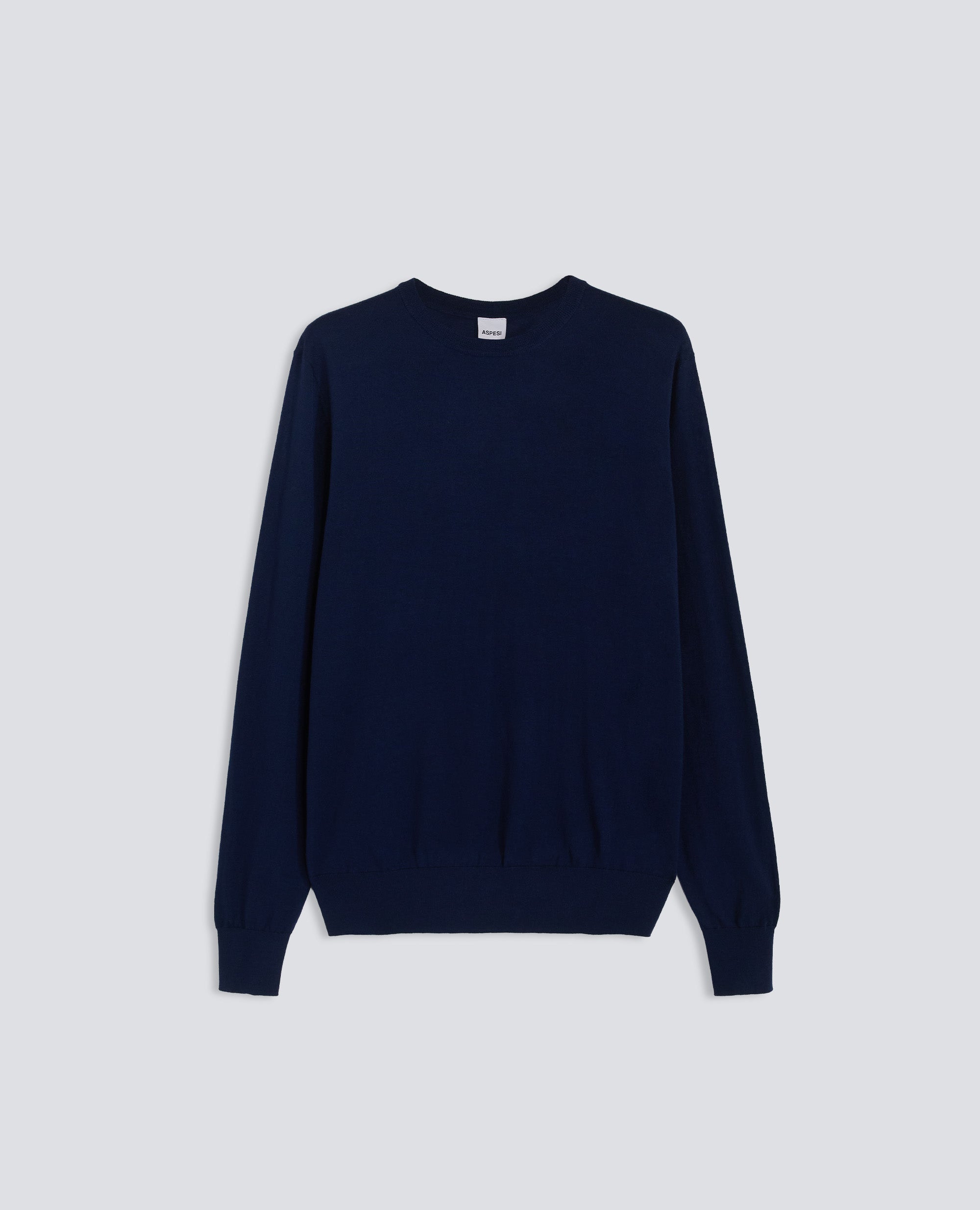 PULL ACOL ROND EN LAINE EN JERSEY - BLU - ASPESI