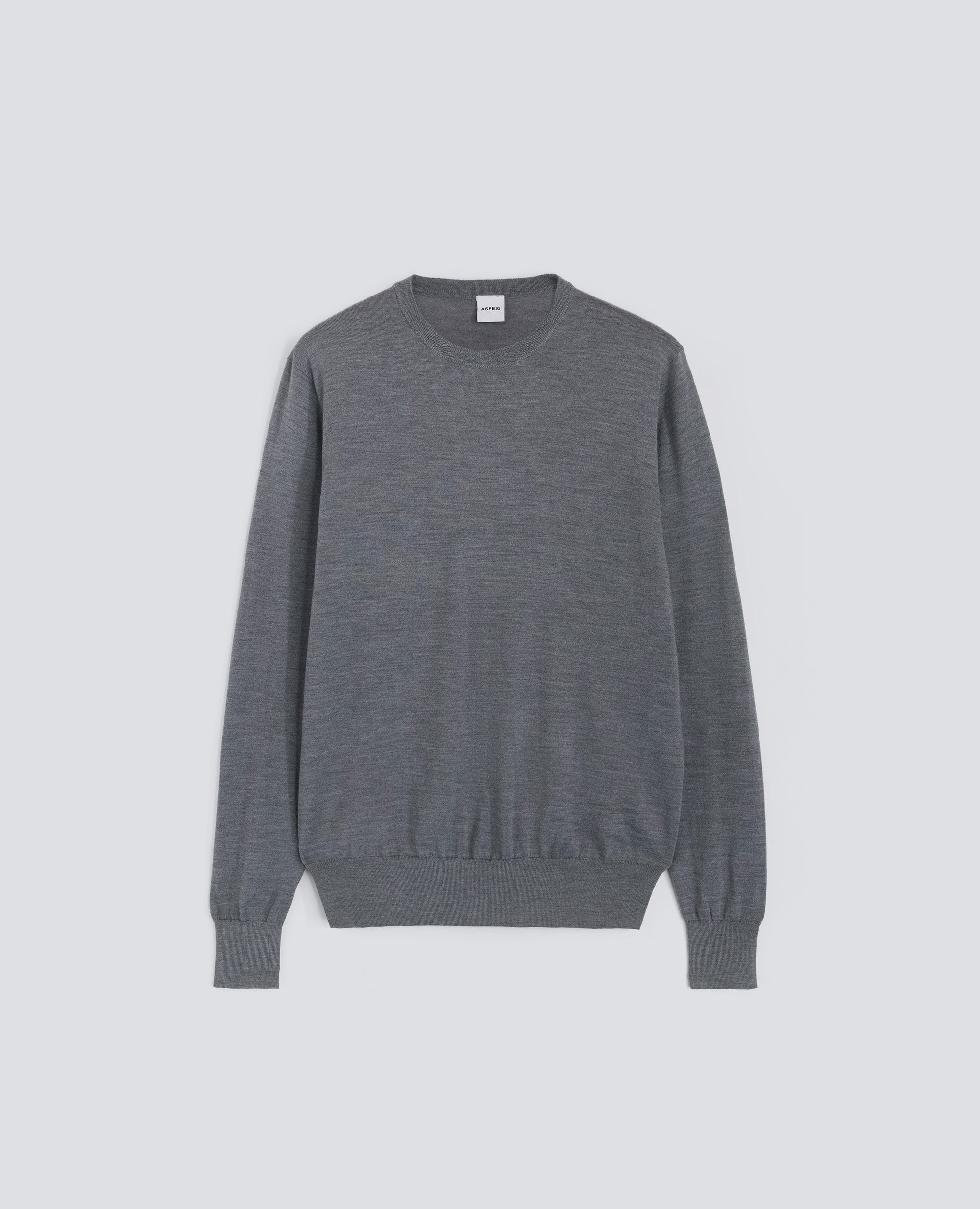 MAGLIA GIROCOLLO IN LANA RASATA - GRIGIO - ASPESI