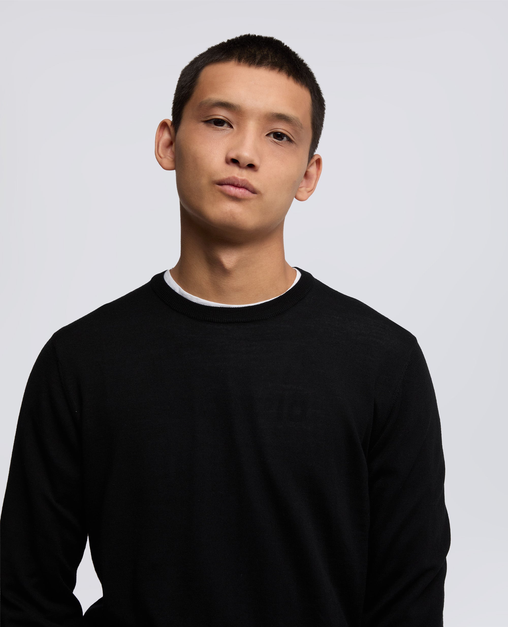 MAGLIA GIROCOLLO IN LANA RASATA - NERO - ASPESI
