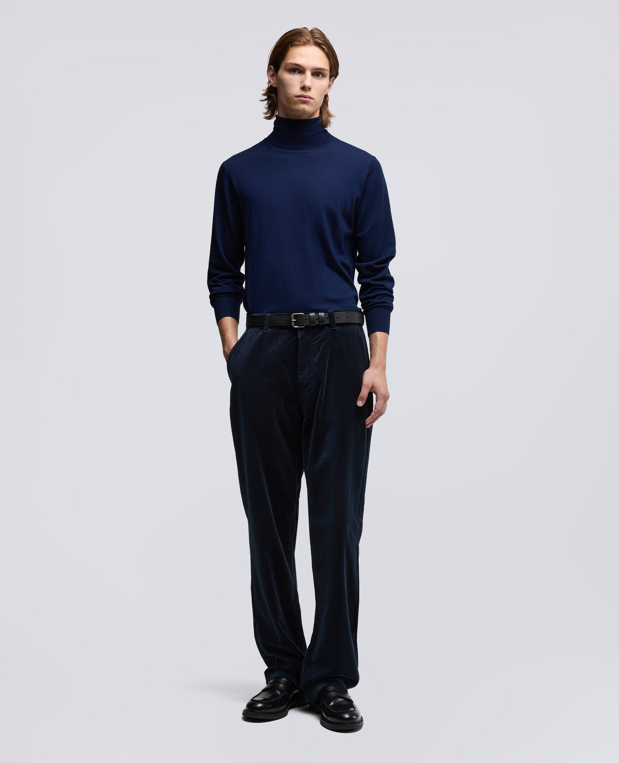 MAGLIA DOLCEVITA IN LANA MERINO - BLU - ASPESI