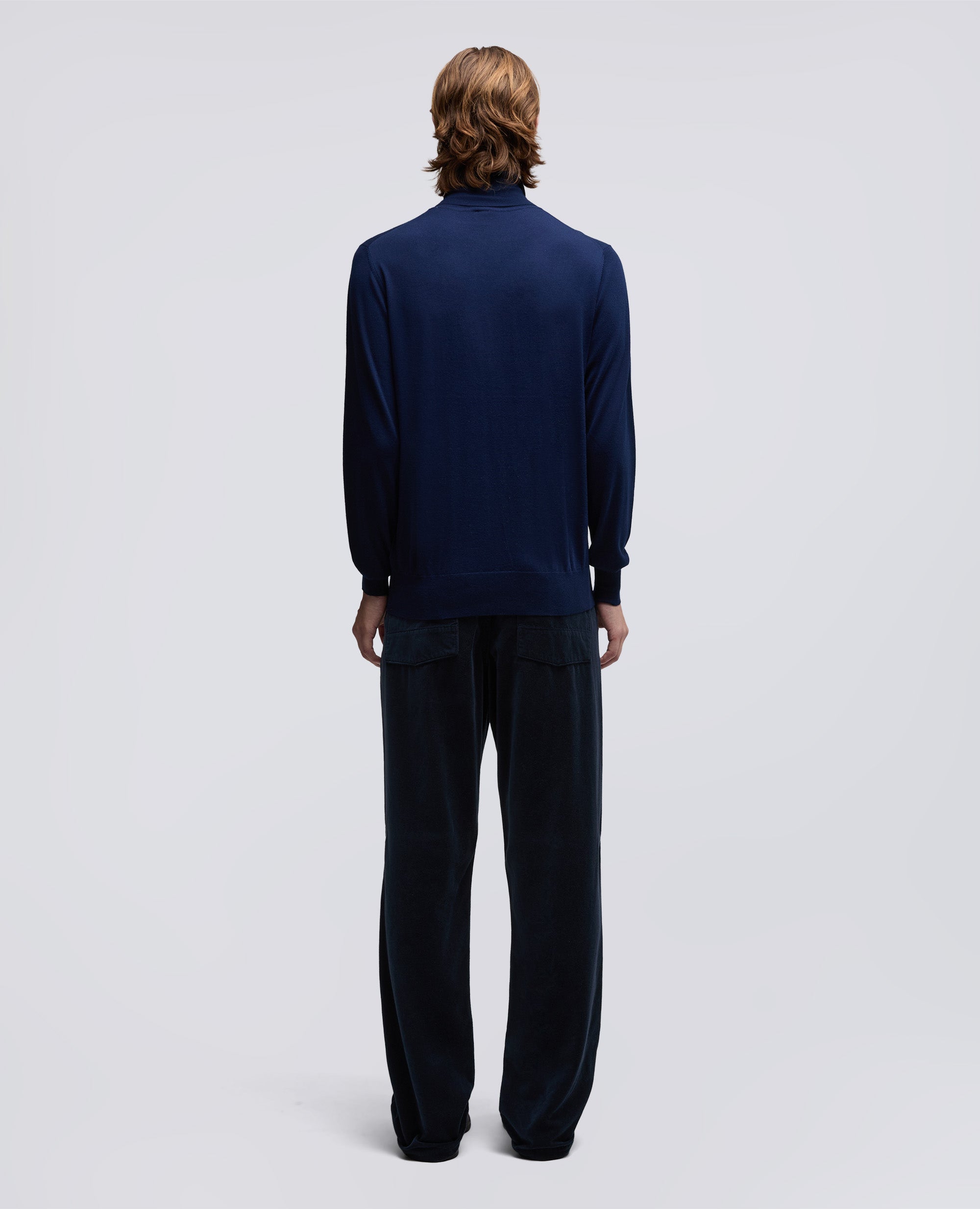 MAGLIA DOLCEVITA IN LANA MERINO - BLU - ASPESI