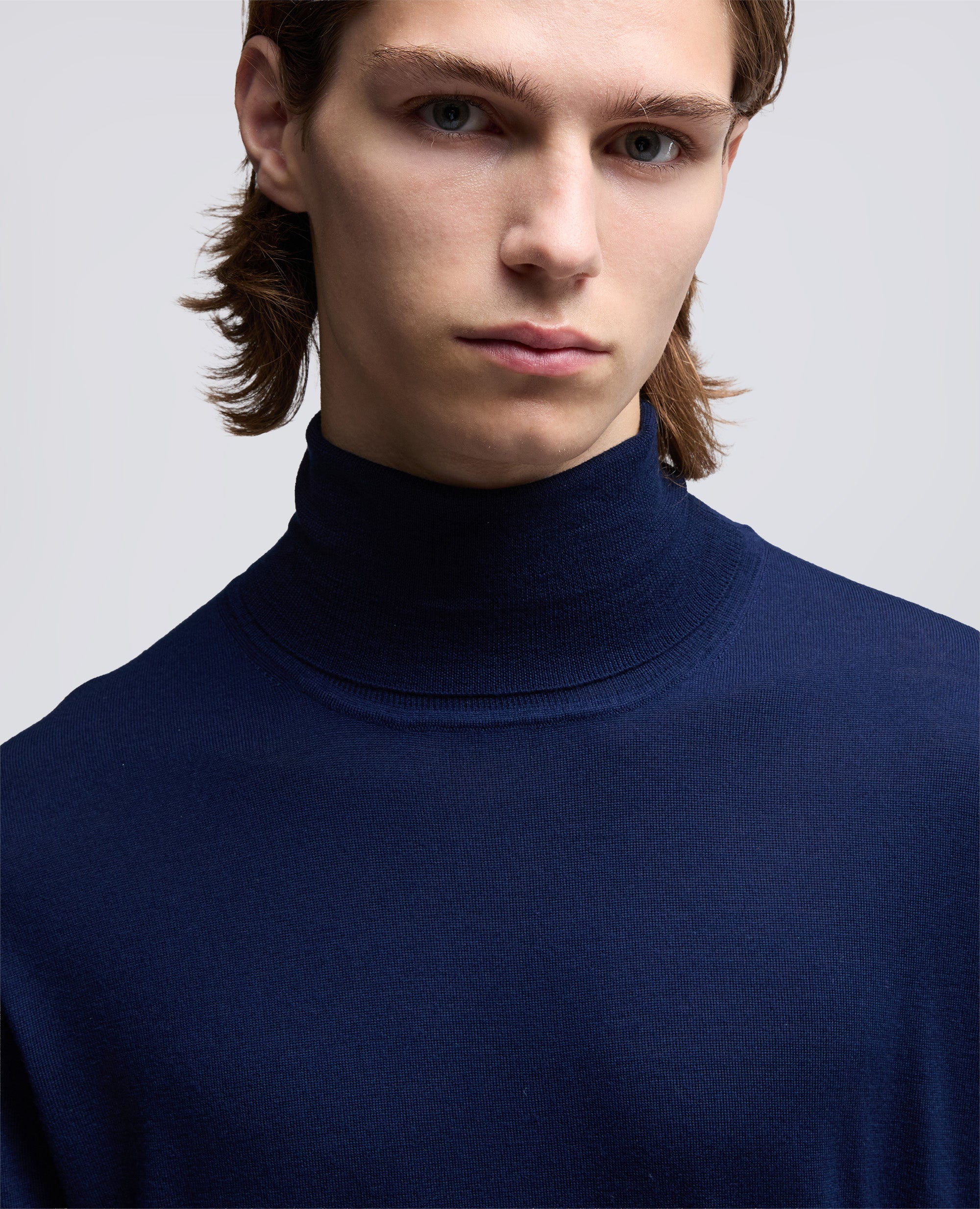 MAGLIA DOLCEVITA IN LANA MERINO - BLU - ASPESI