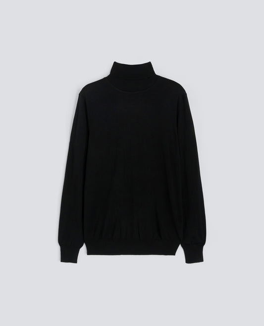 MERINOWOLL-ROLLKRAGENPULLOVER - NERO - ASPESI