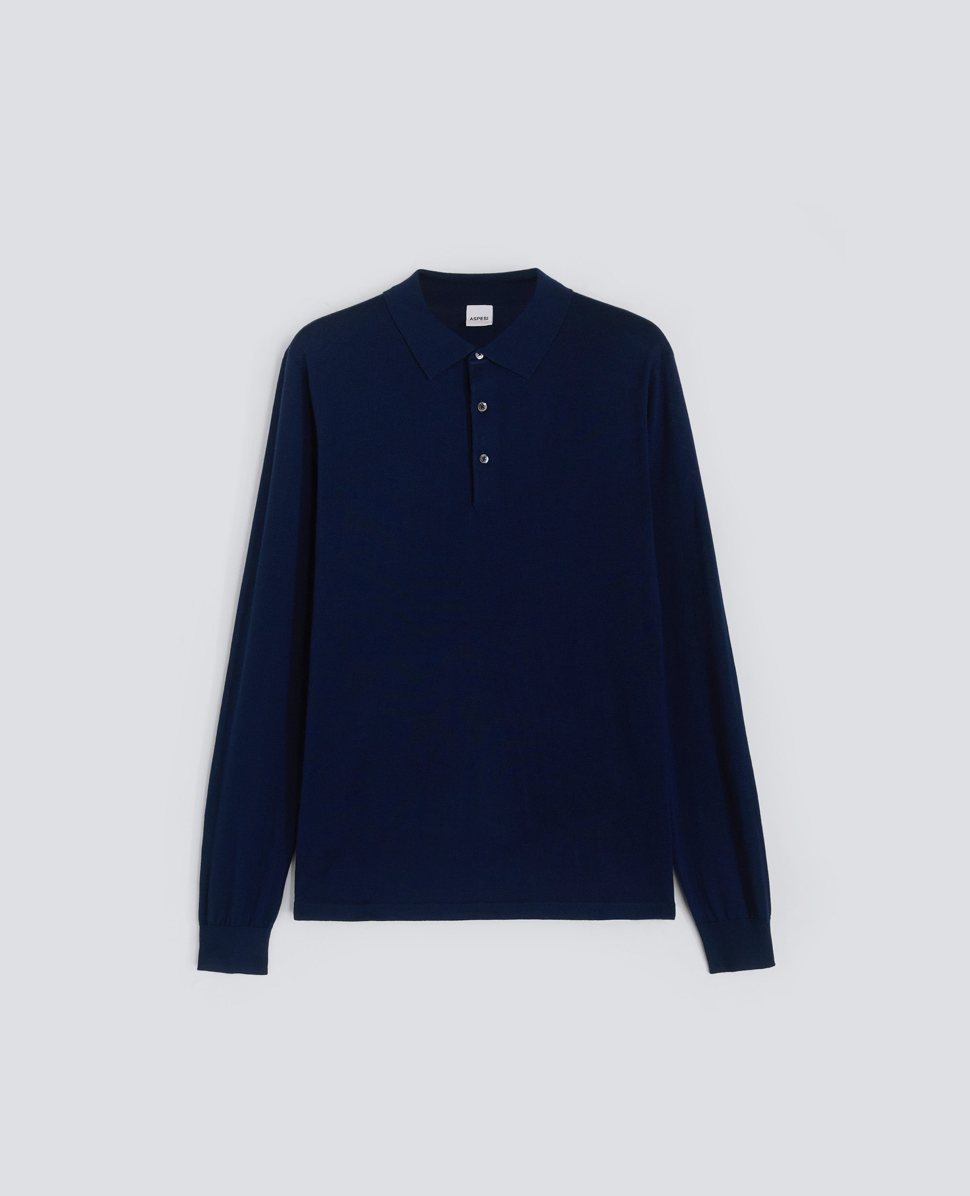POLO A MANICHE LUNGHE - BLU - ASPESI