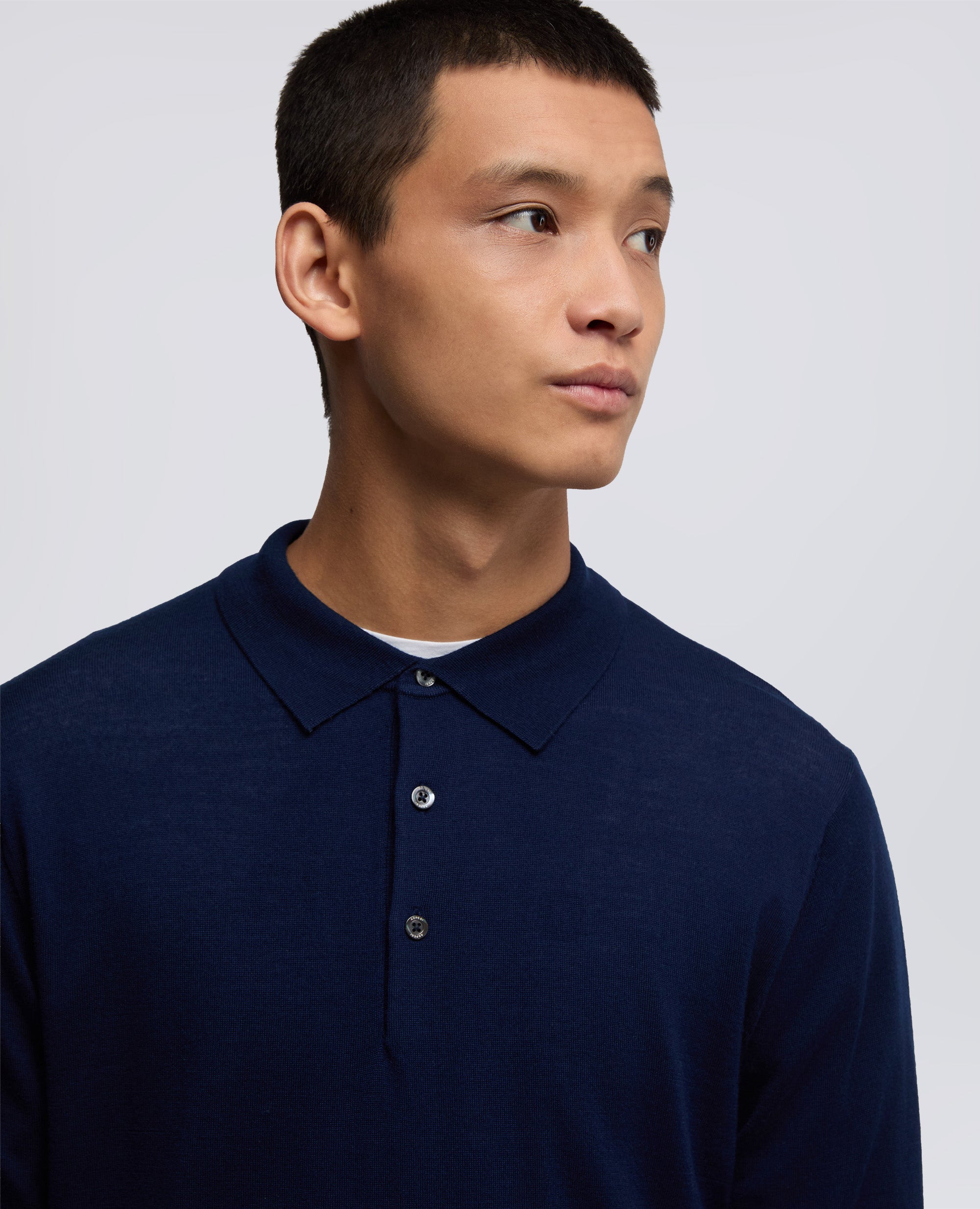 POLO A MANICHE LUNGHE - BLU - ASPESI