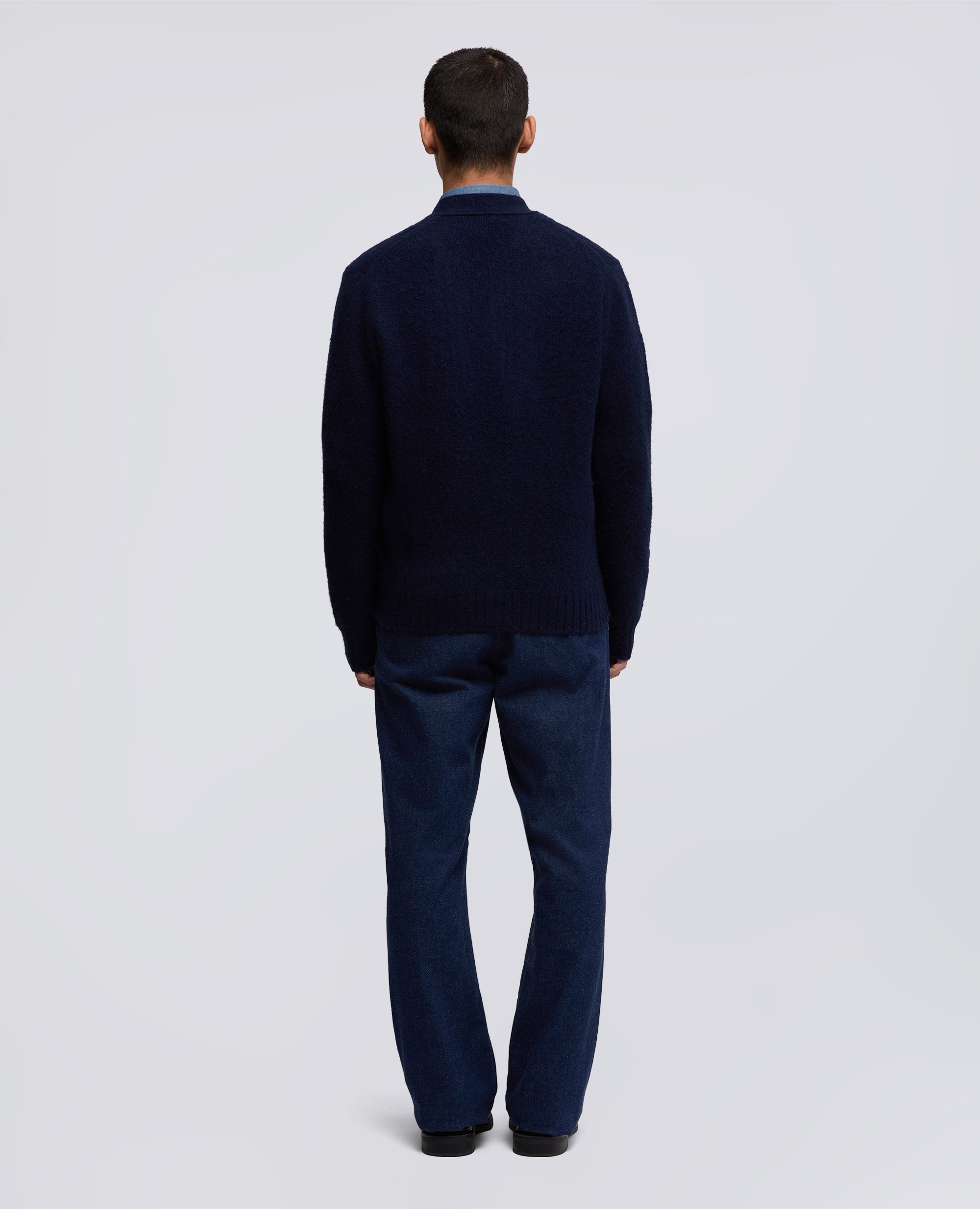 SHETLANDWOLL-STRICKJACKE - BLU - ASPESI