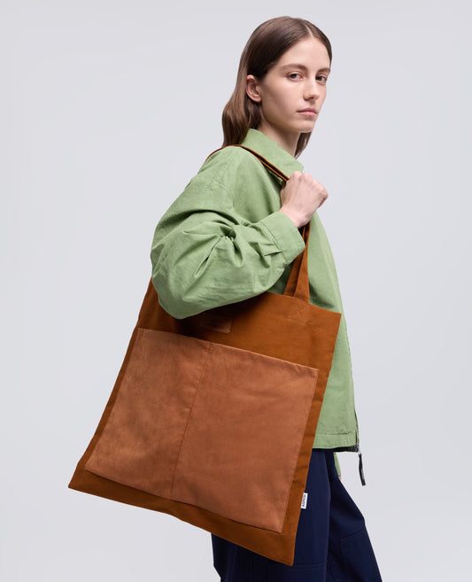 BORSA SHOPPING IN ALCANTARA® - MARRONE - ASPESI