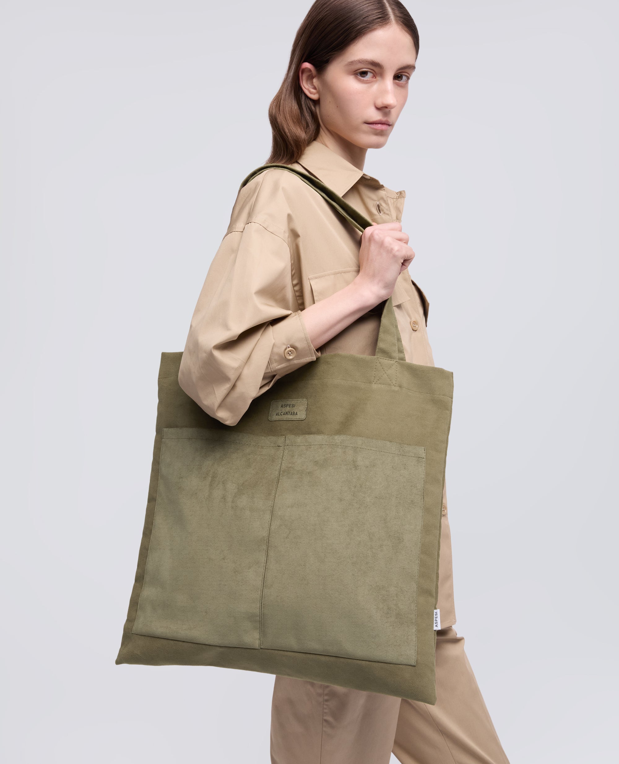 BORSA SHOPPING IN ALCANTARA® - VERDE - ASPESI