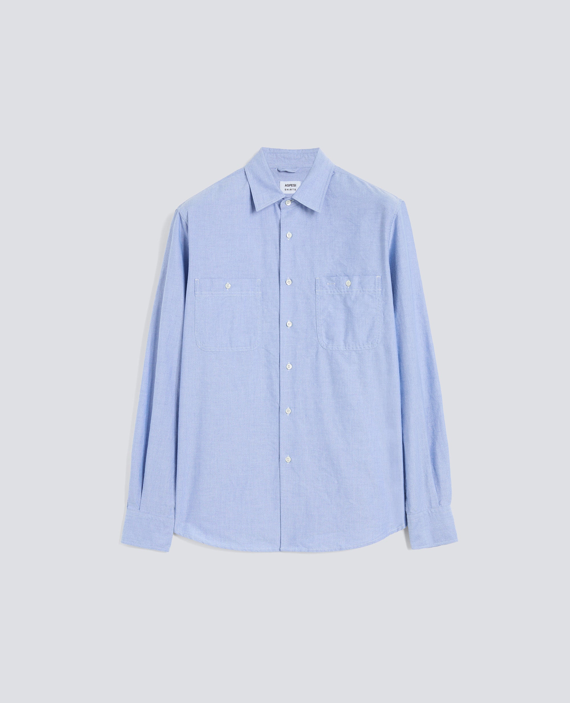 CAMICIA DA LAVORO IN CHAMBRAY DI COTONE GIAPPONESE - AZZURRO - ASPESI