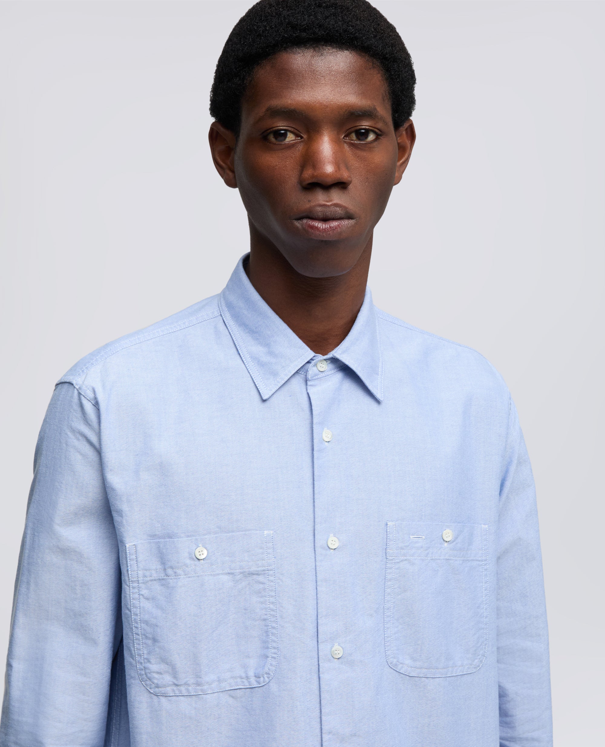 CAMICIA DA LAVORO IN CHAMBRAY DI COTONE GIAPPONESE - AZZURRO - ASPESI