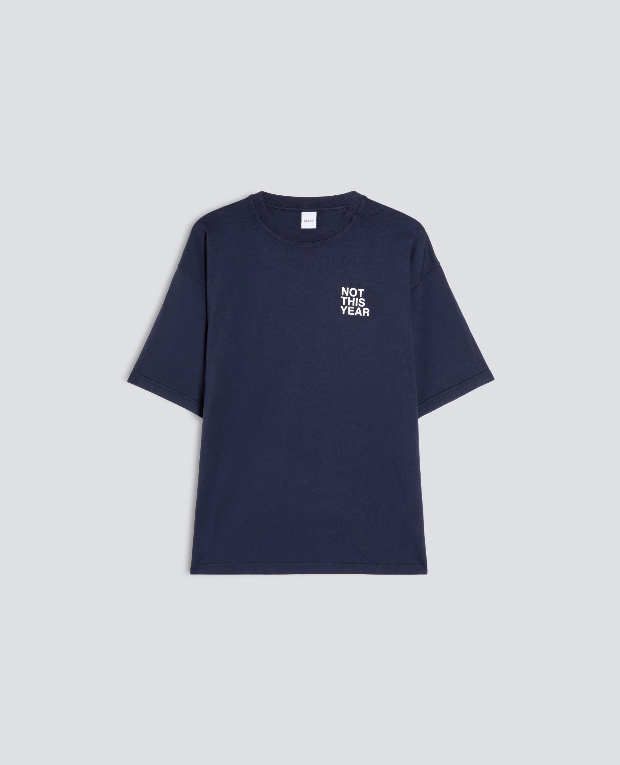 T-SHIRT -NOT THIS YEAR- IN JERSEY DI COTONE - BLU - ASPESI