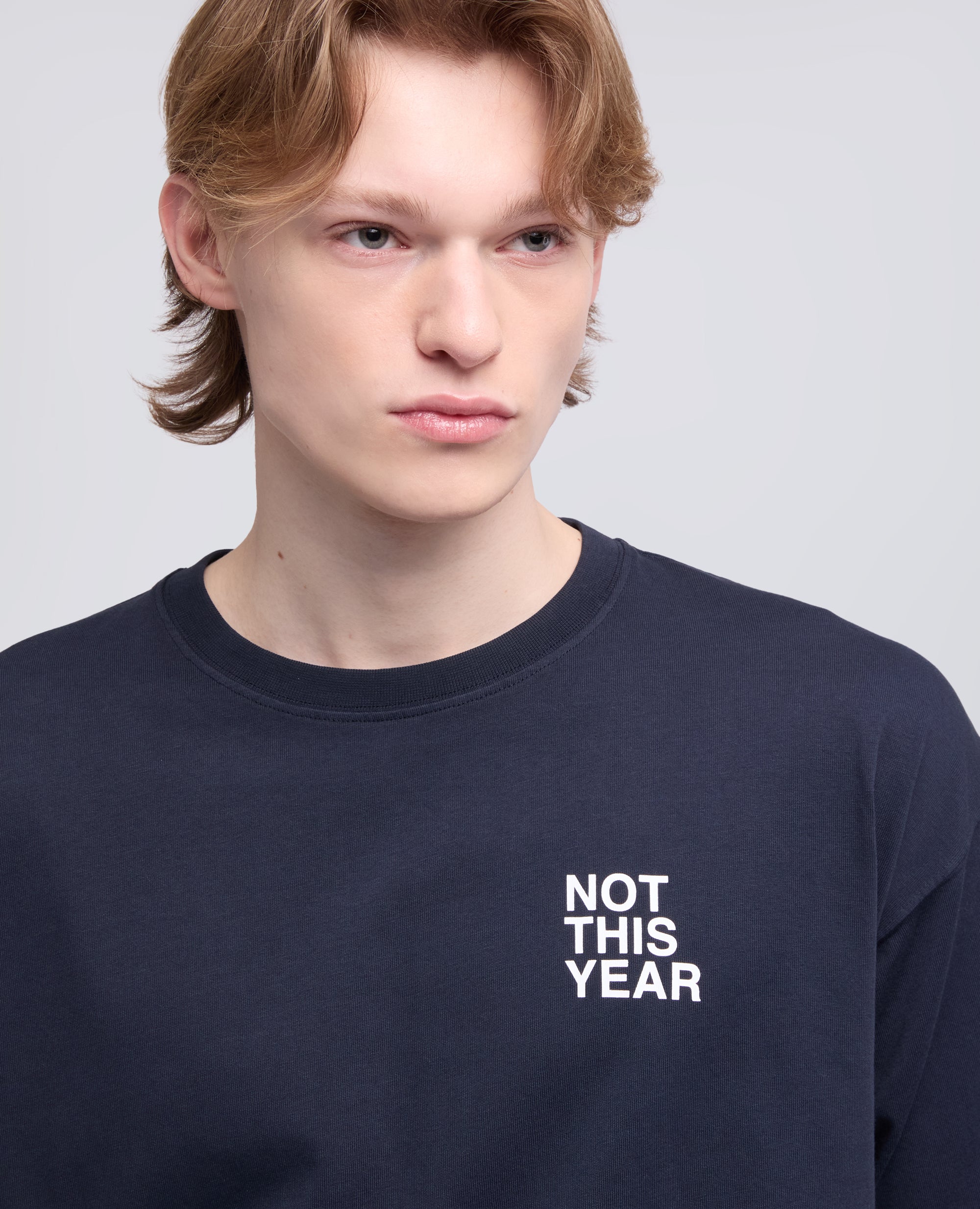 T-SHIRT -NOT THIS YEAR- IN JERSEY DI COTONE - BLU - ASPESI