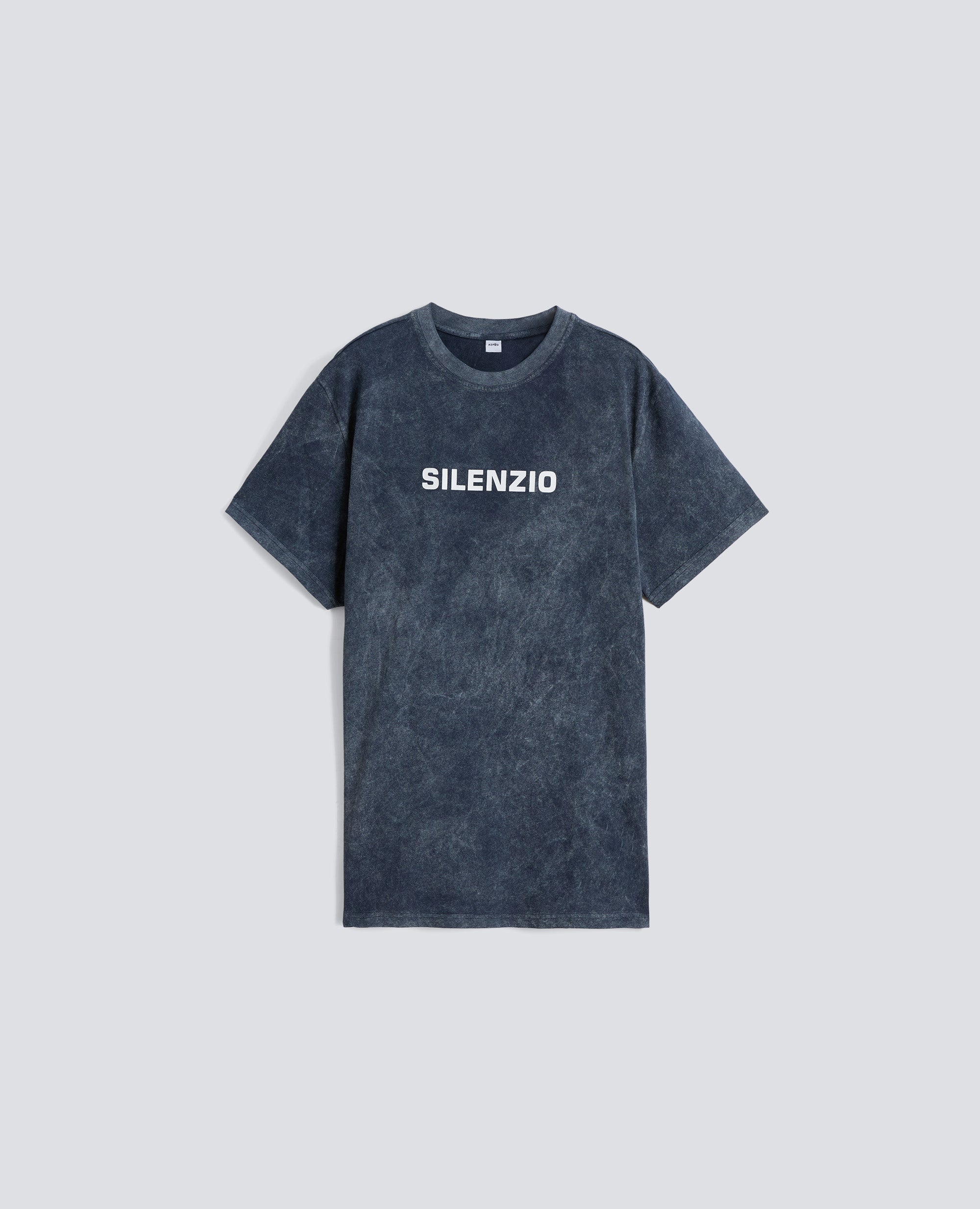 T-SHIRT -SILENZIO- IN JERSEY DI COTONE SHADY EFFECT - BLU - ASPESI