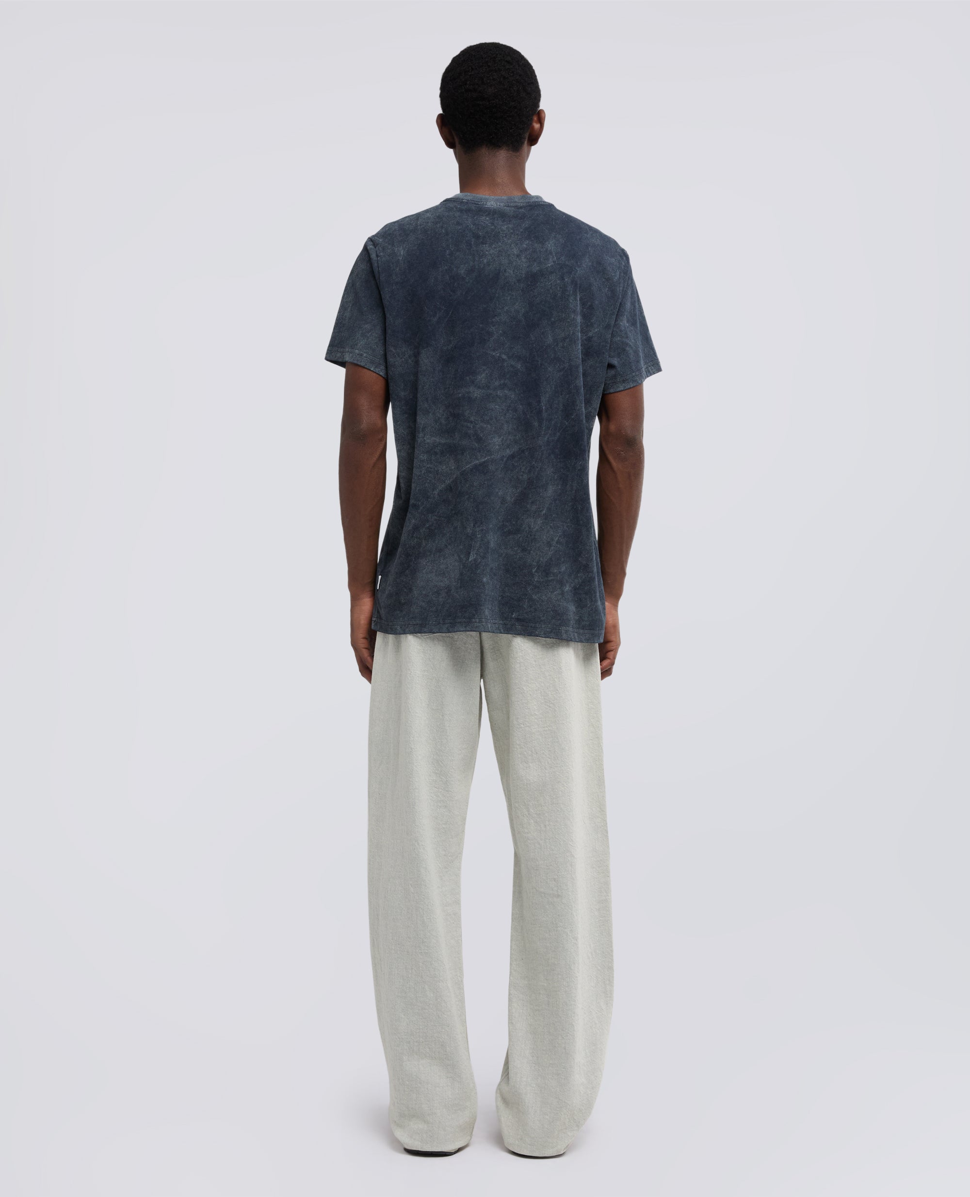 T-SHIRT -SILENZIO- IN JERSEY DI COTONE SHADY EFFECT - BLU - ASPESI