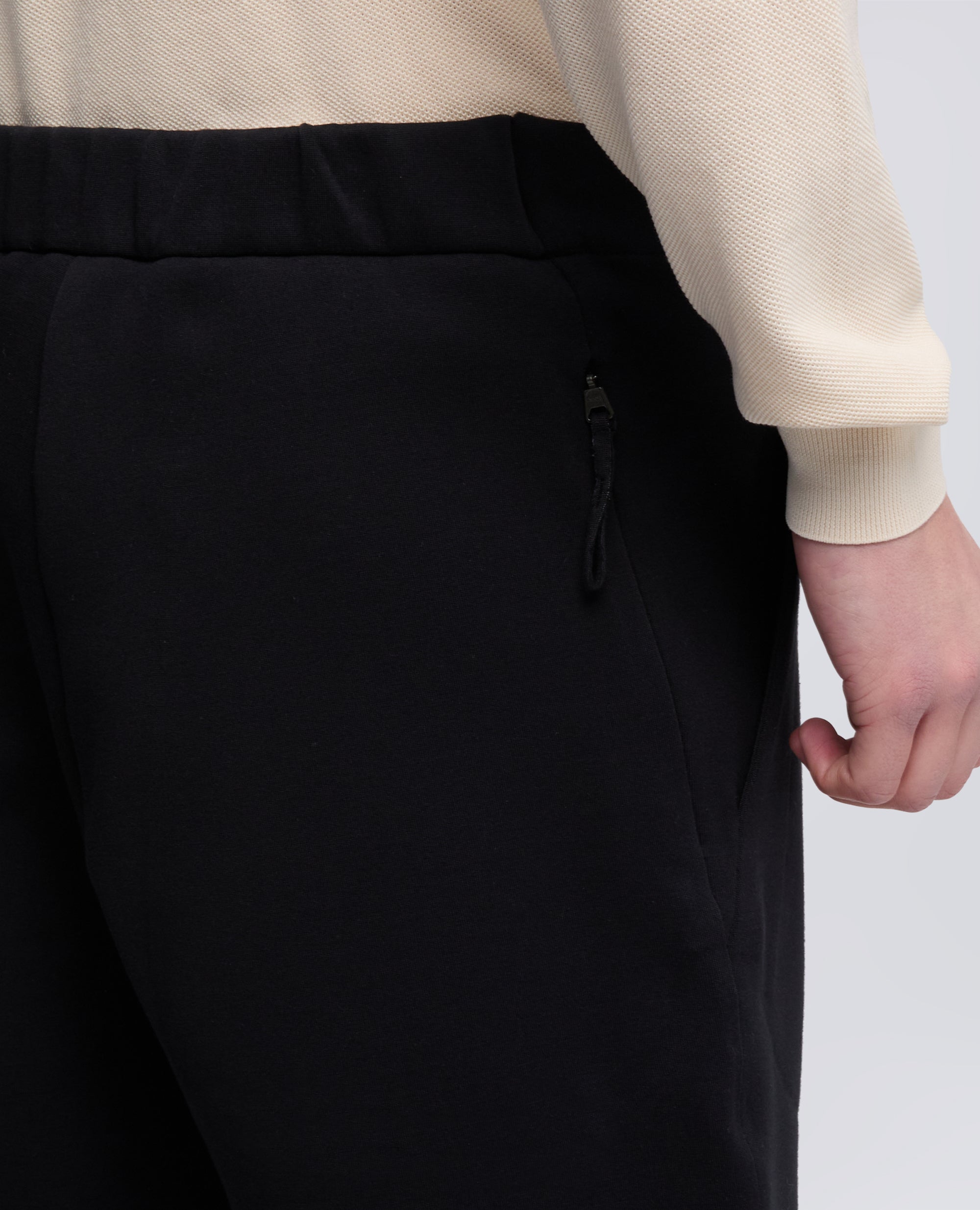 DOPPELTE BAUMWOLLJERSEY-HOSEN - NERO - ASPESI