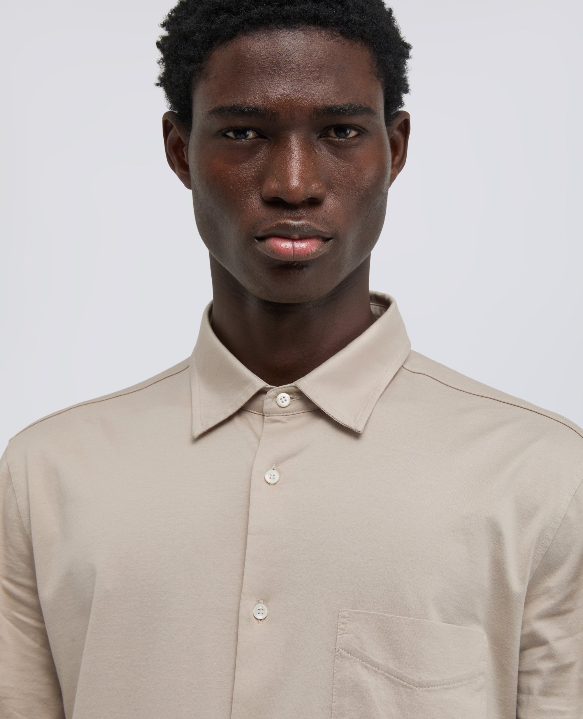 CAMICIA IN JERSEY DI COTONE - BEIGE - ASPESI