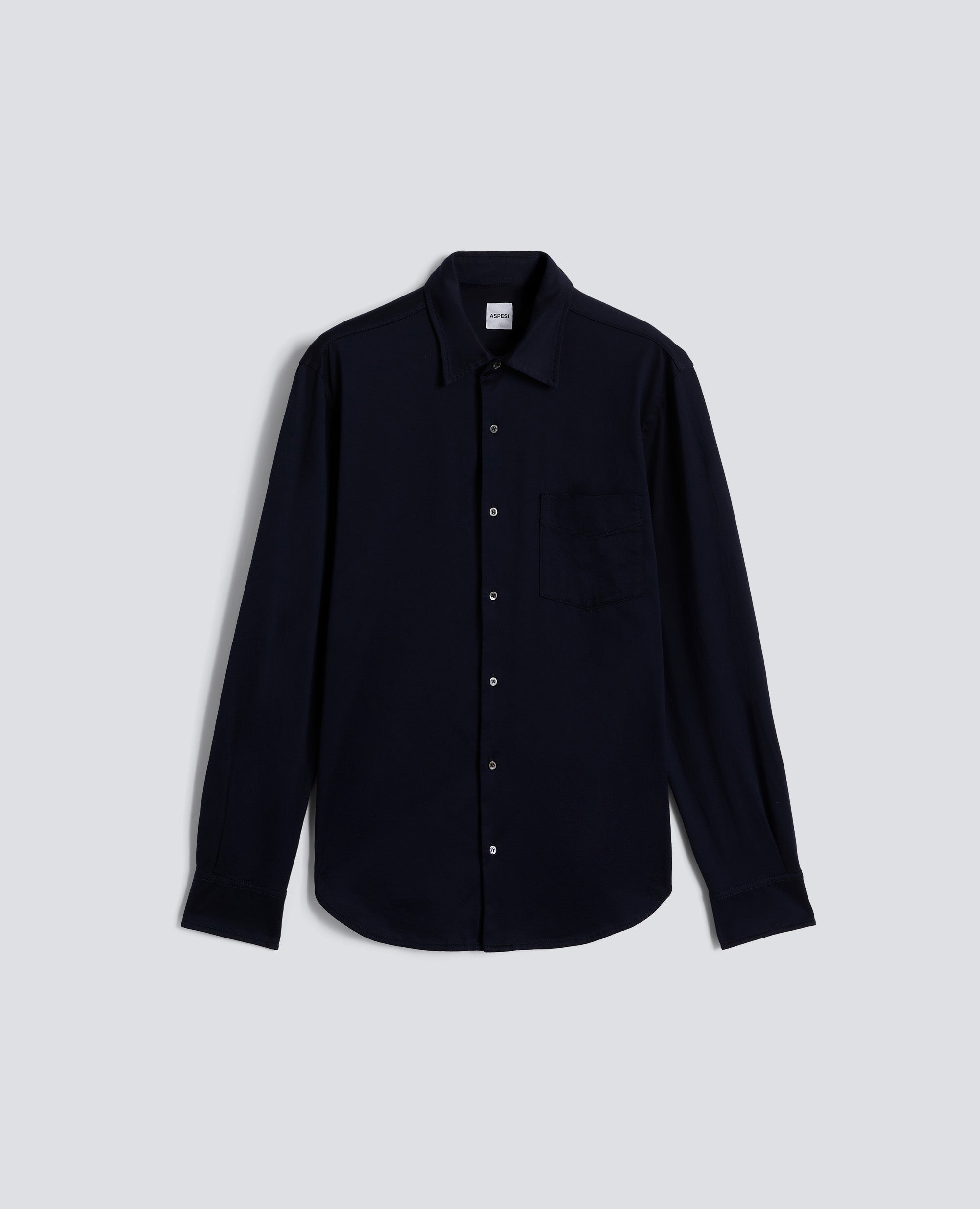 CAMICIA IN JERSEY DI COTONE - BLU - ASPESI