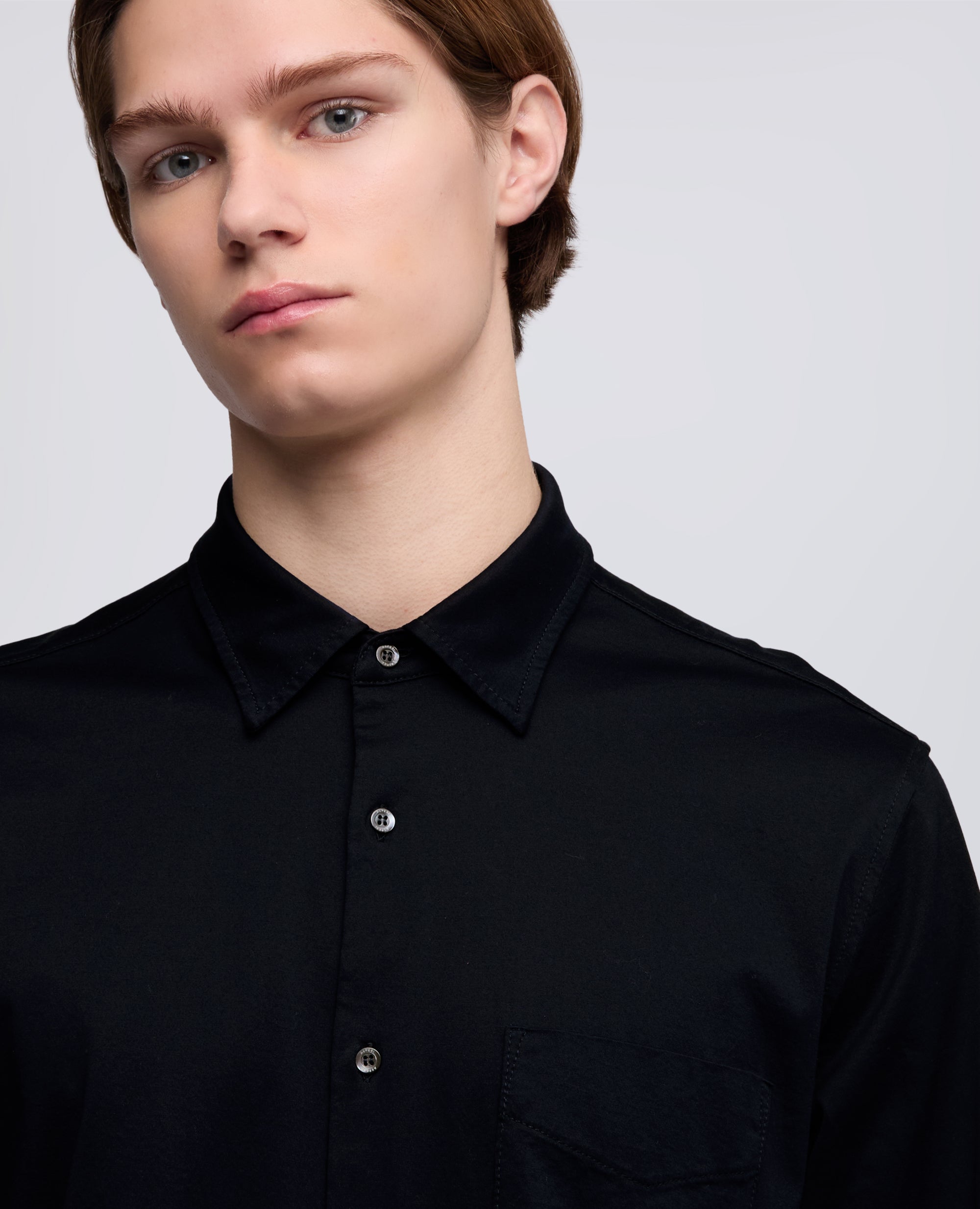 CAMICIA IN JERSEY DI COTONE - BLU - ASPESI
