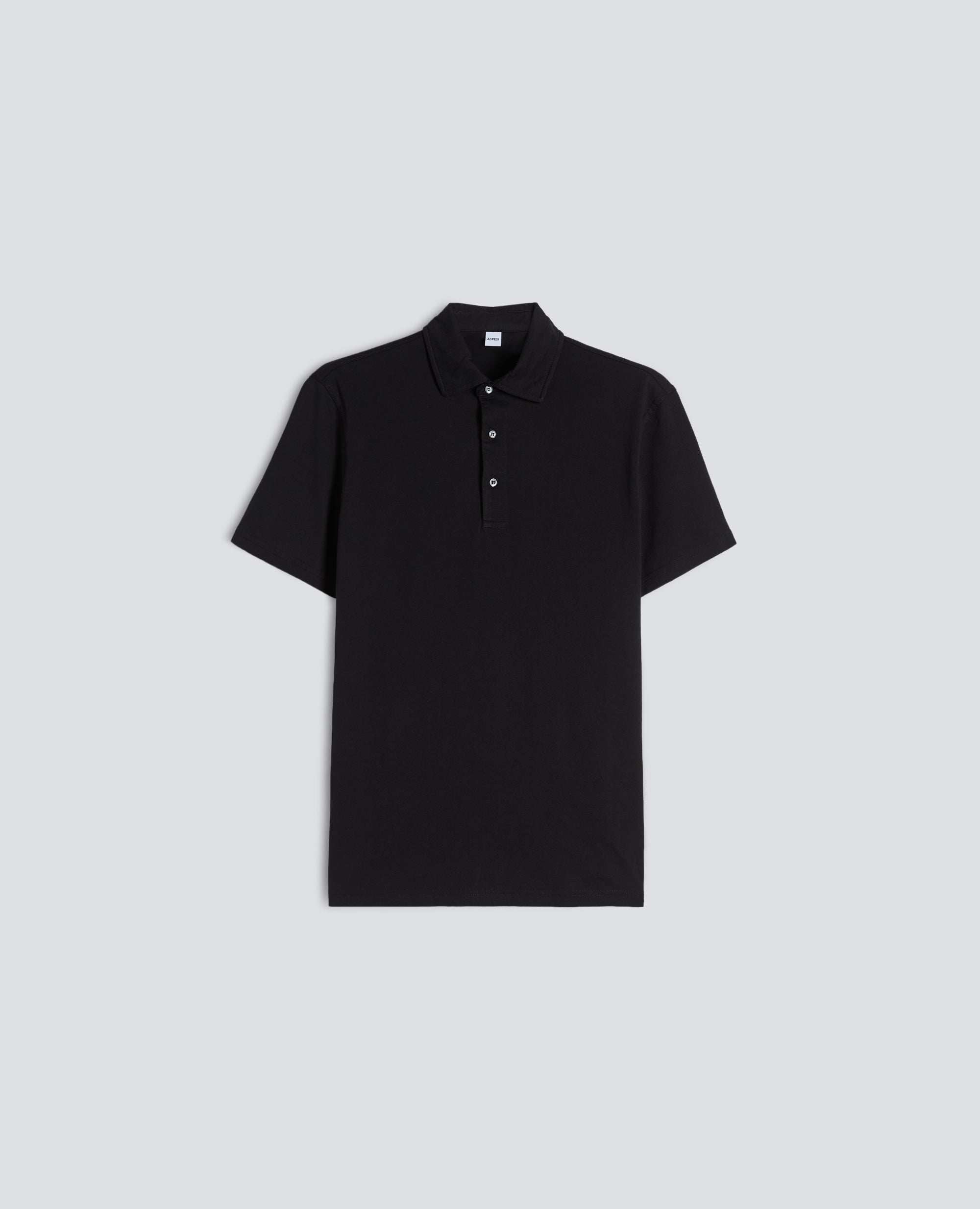 POLO IN JERSEY DI COTONE - NERO - ASPESI