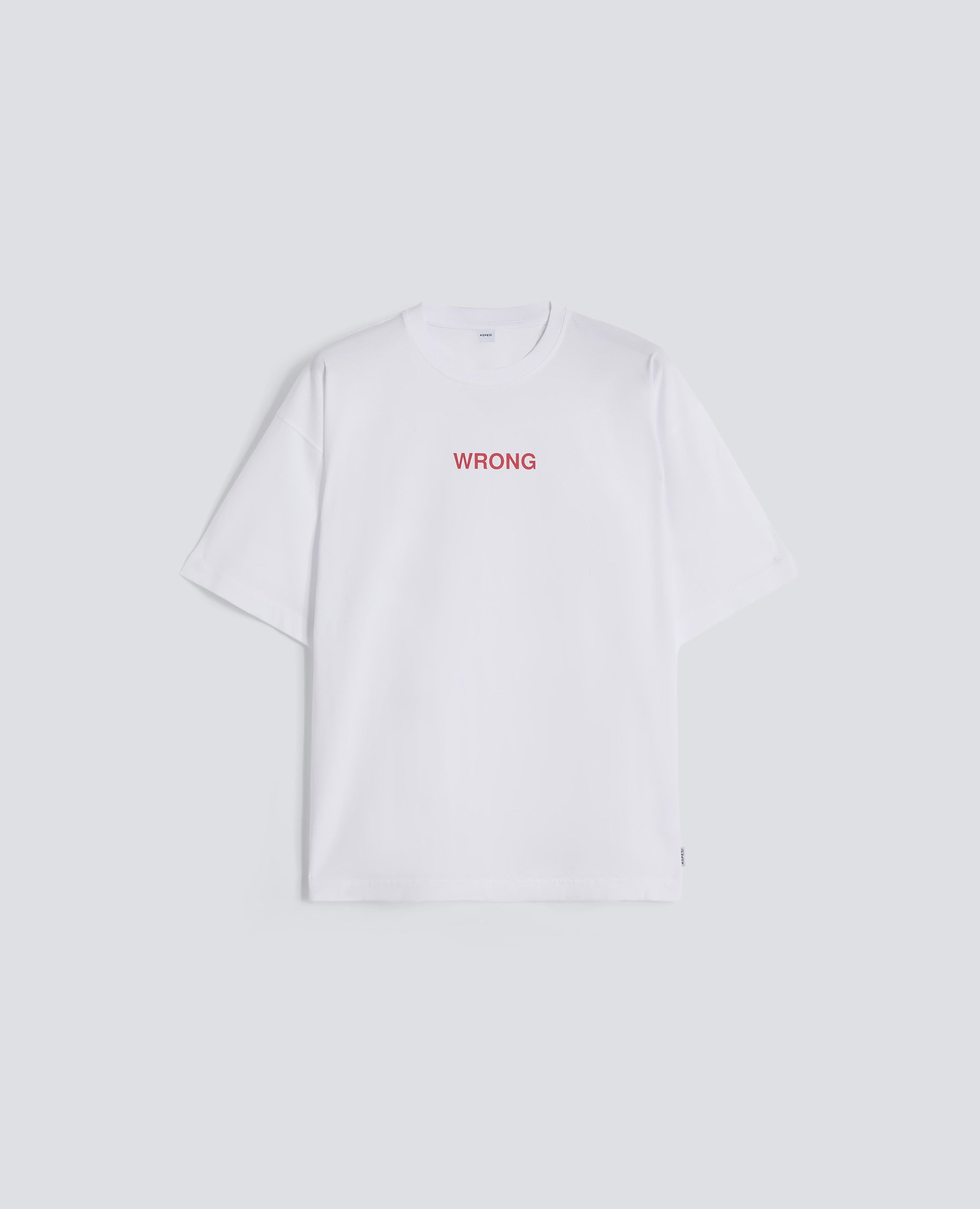 T-SHIRT IN JERSEY DI COTONE CON STAMPA -WRONG- - BIANCO - ASPESI