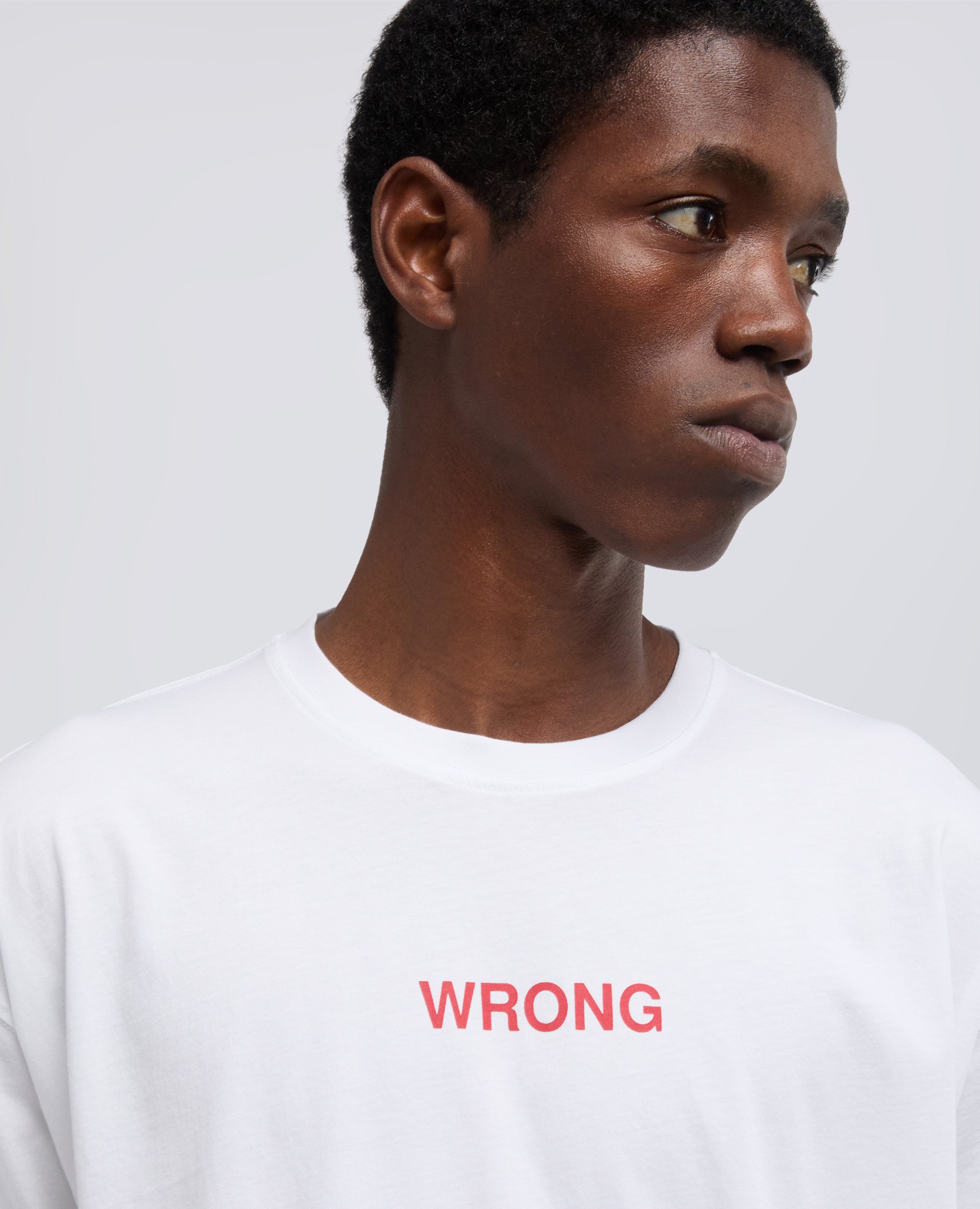 T-SHIRT IN JERSEY DI COTONE CON STAMPA -WRONG- - BIANCO - ASPESI