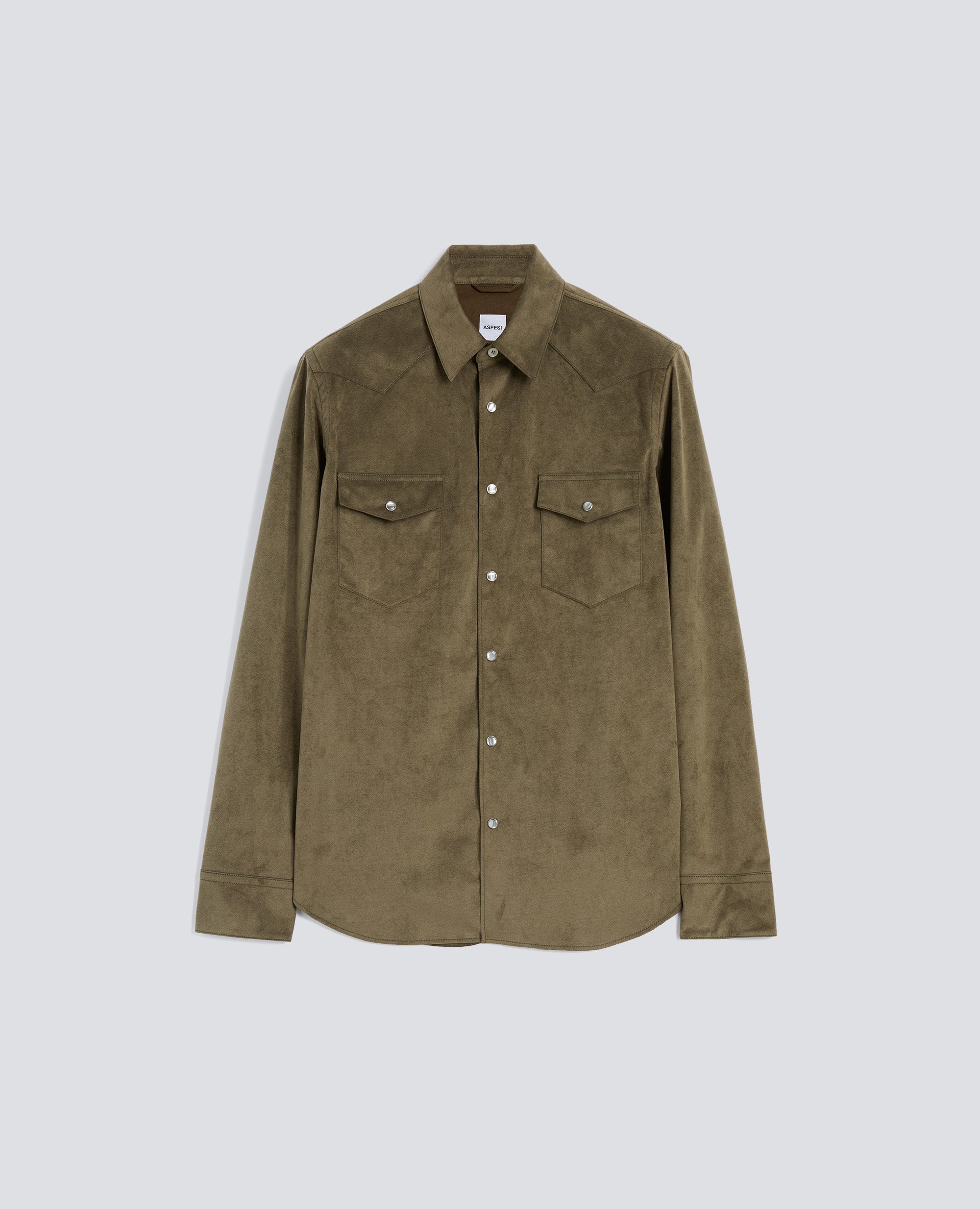 CAMICIA WEST IN ALCANTARA® TECNICA - VERDE - ASPESI