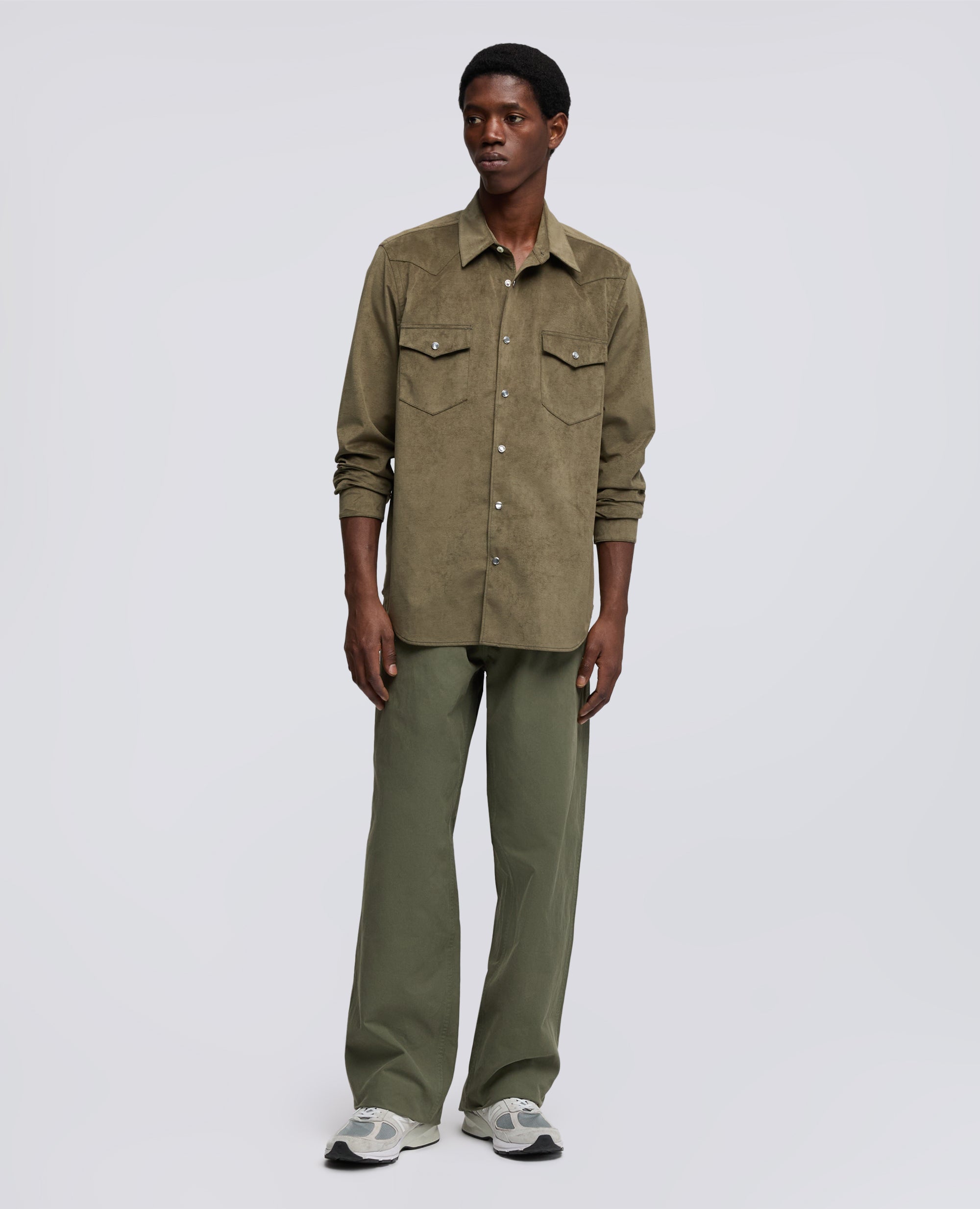 CAMICIA WEST IN ALCANTARA® TECNICA - VERDE - ASPESI