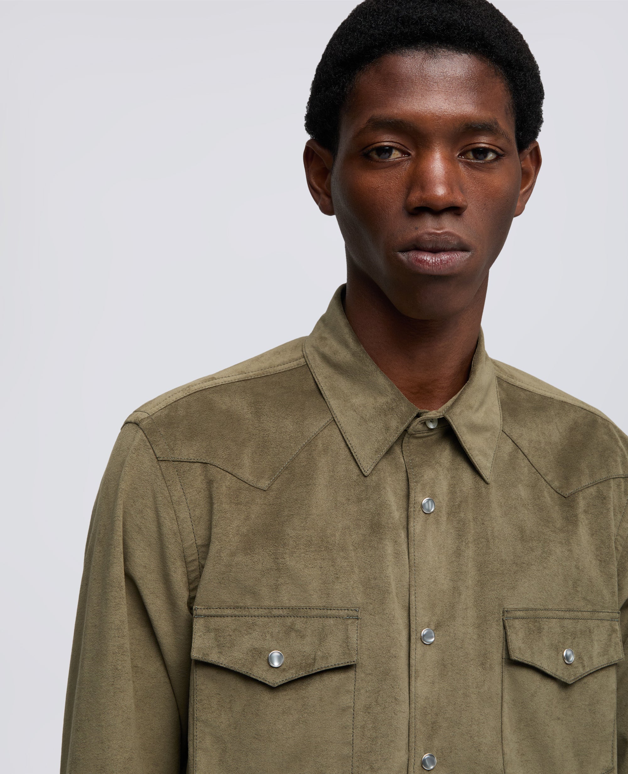 CAMICIA WEST IN ALCANTARA® TECNICA - VERDE - ASPESI