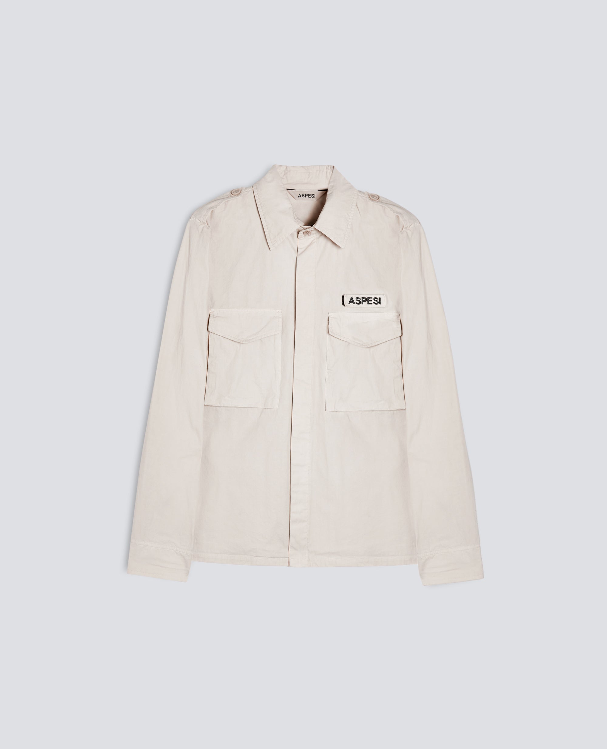 CAMICIA MILITARE IN COTONE - BEIGE - ASPESI