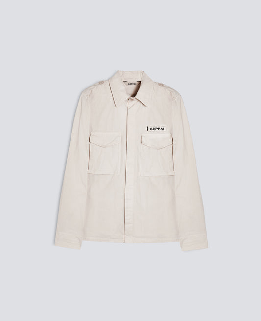 CAMISA MILITAR DE ALGODON - BEIGE - ASPESI