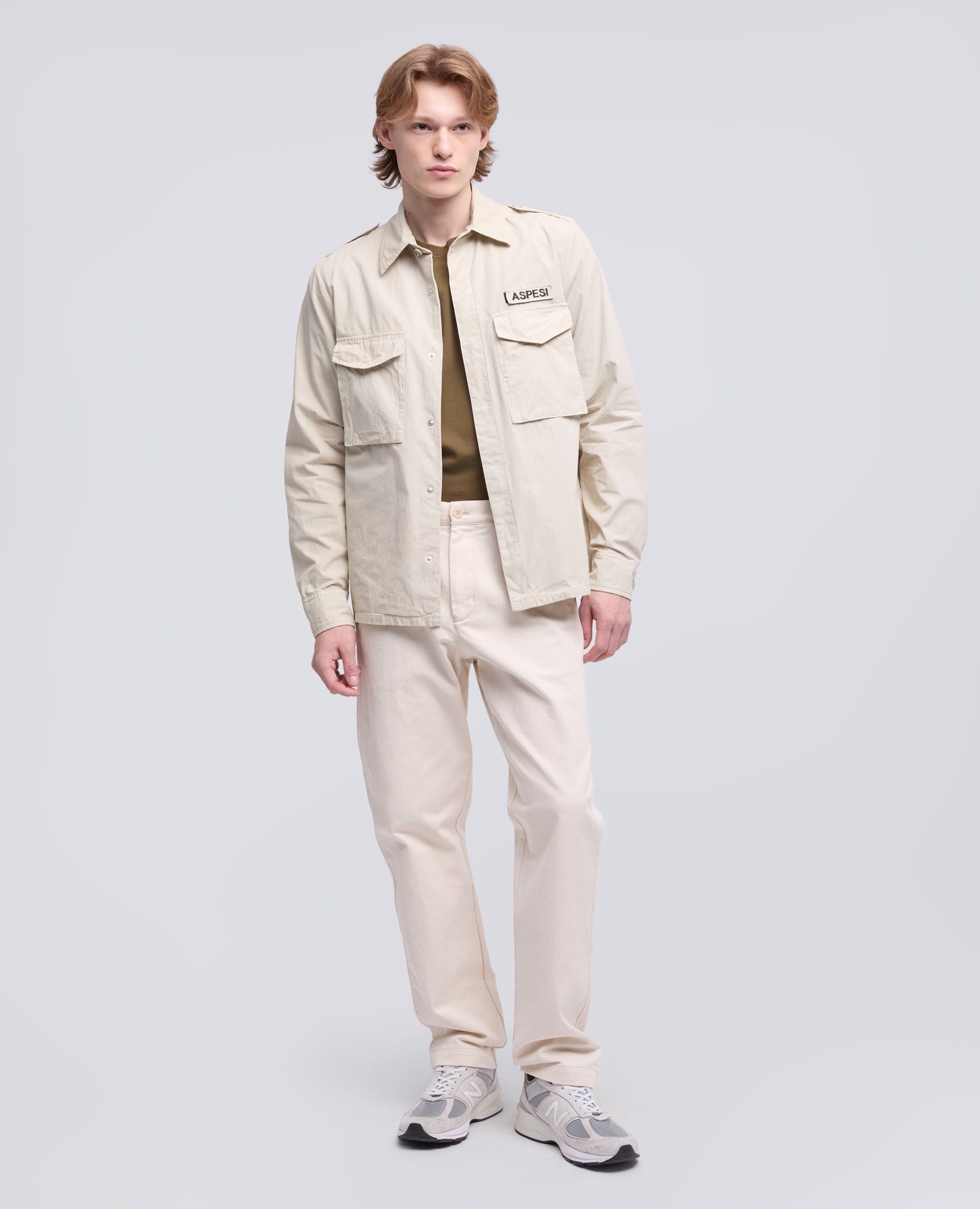 CAMICIA MILITARE IN COTONE - BEIGE - ASPESI