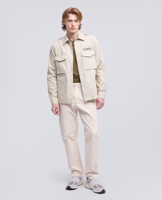 CAMISA MILITAR DE ALGODON - BEIGE - ASPESI