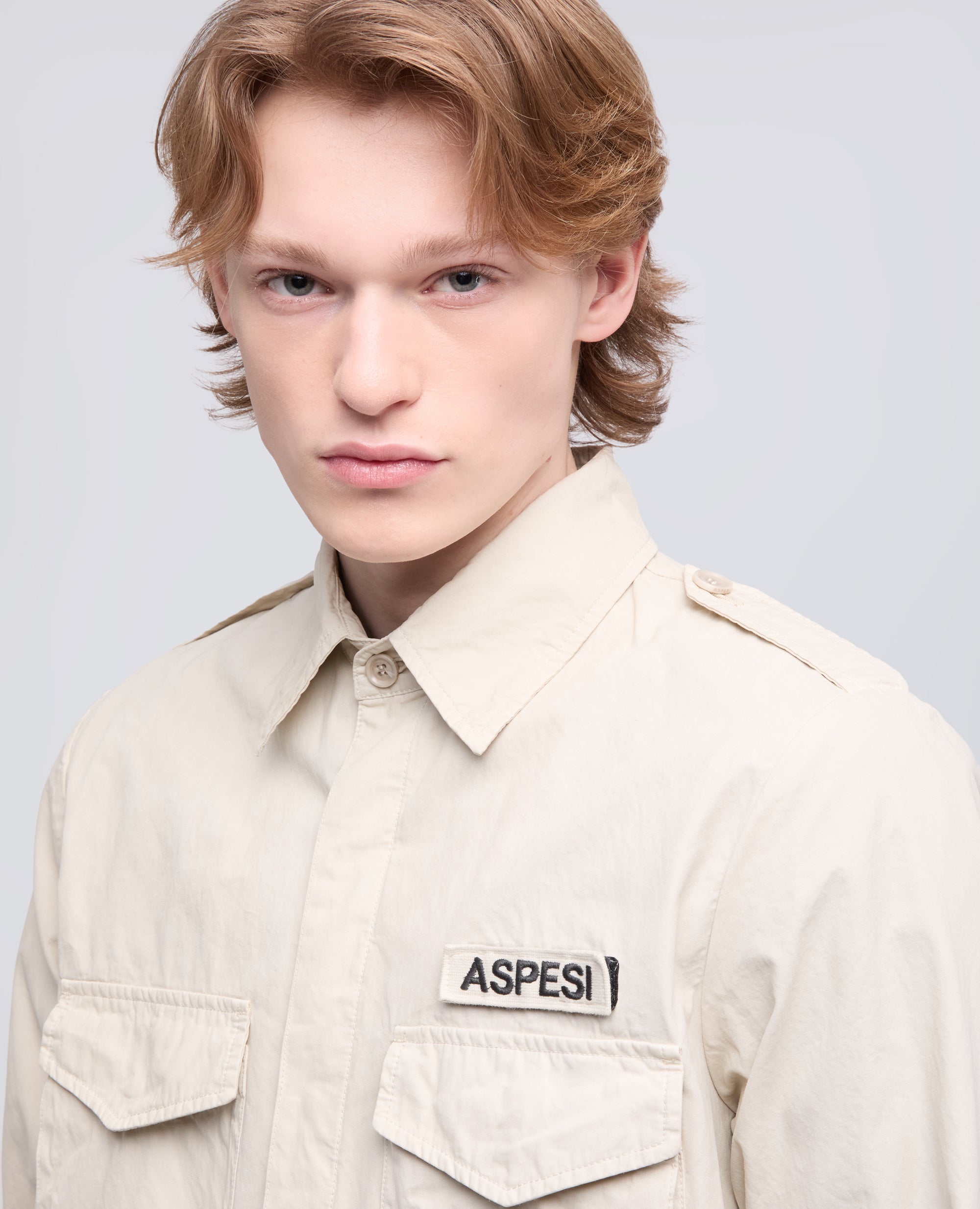 CAMICIA MILITARE IN COTONE - BEIGE - ASPESI