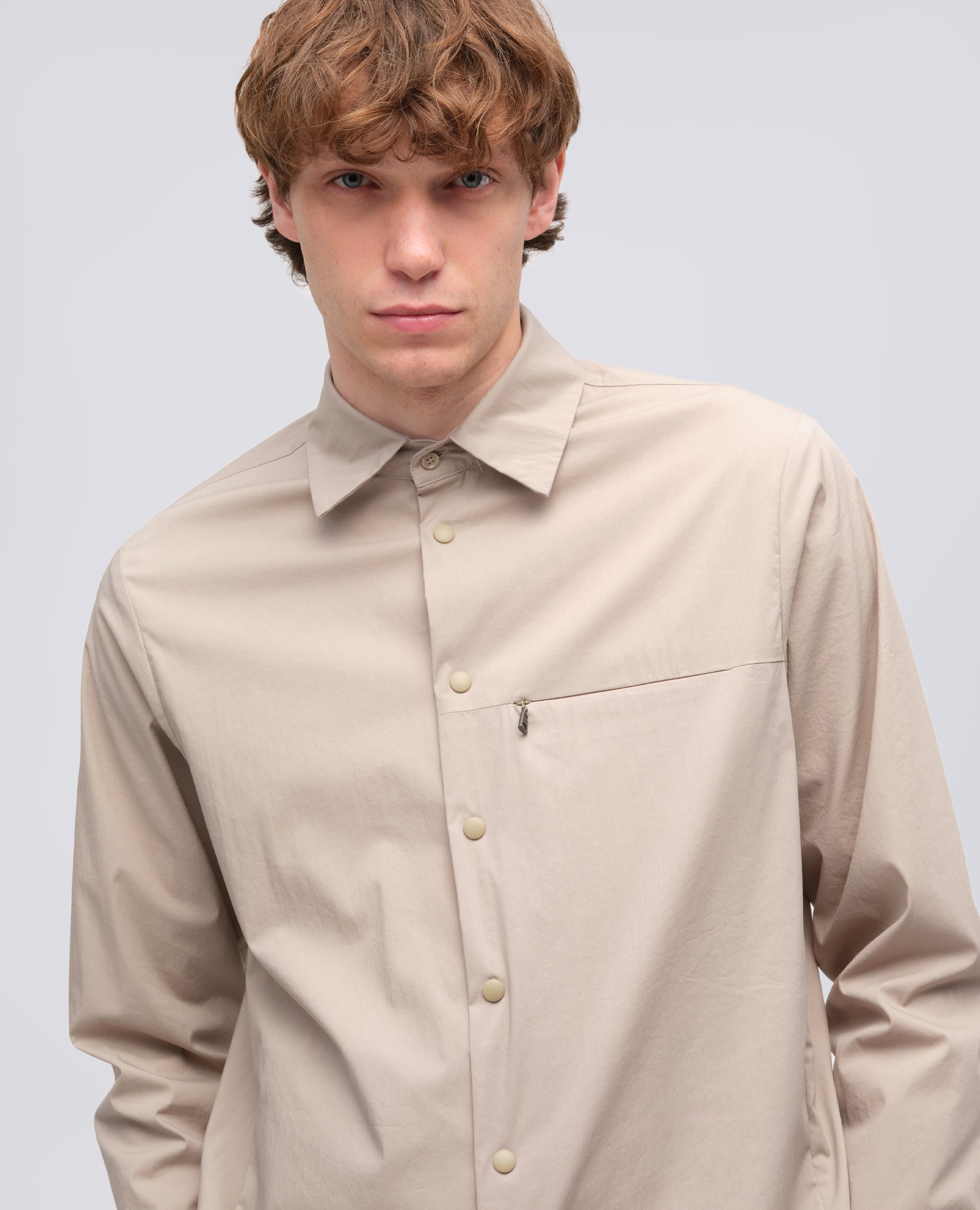 CAMICIA IN POPELINE COTONE-NYLON STRETCH - BEIGE - ASPESI