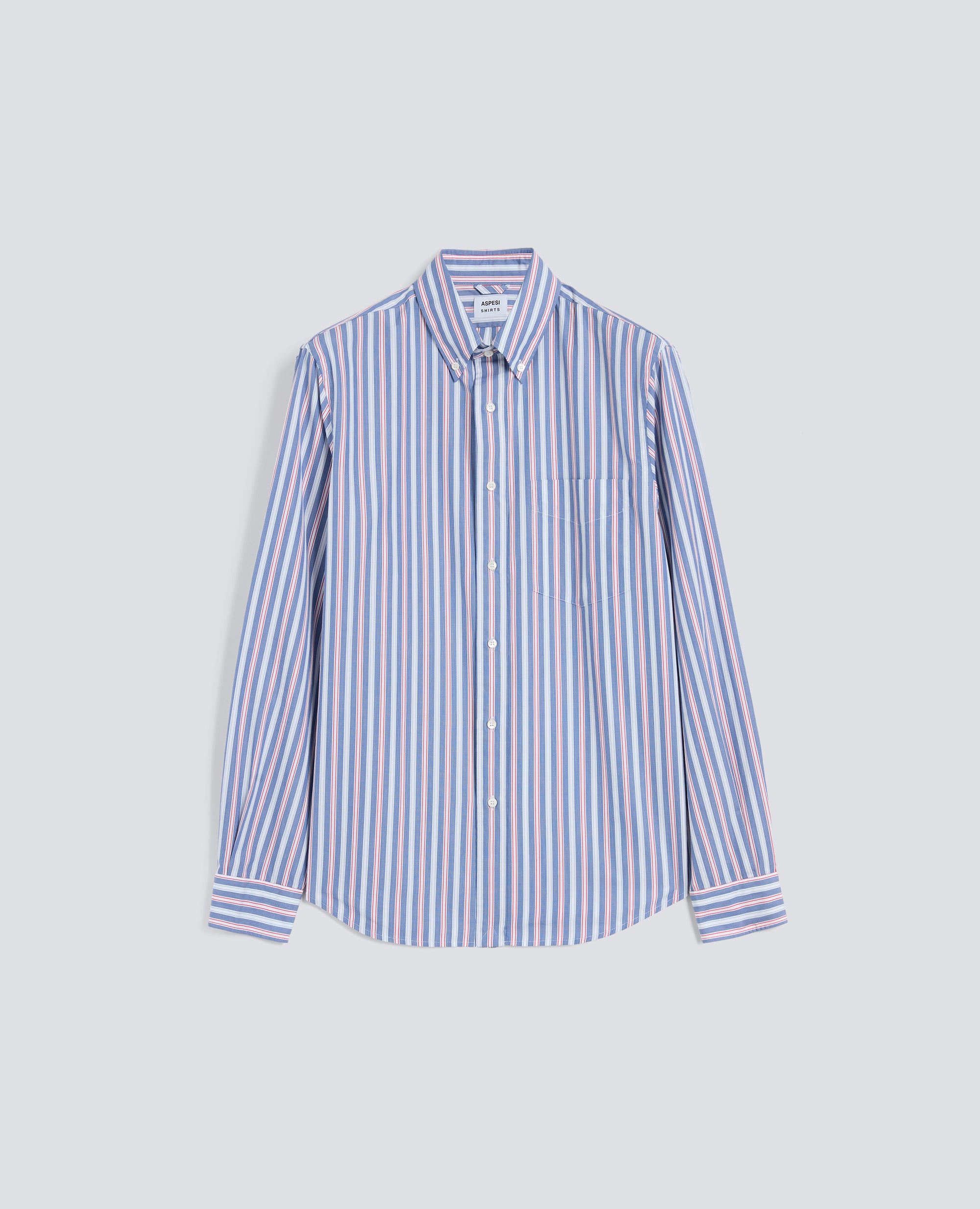CAMICIA IN POPELINE DI COTONE OXFORD CON COLLO BUTTON DOWN - BLU - ASPESI