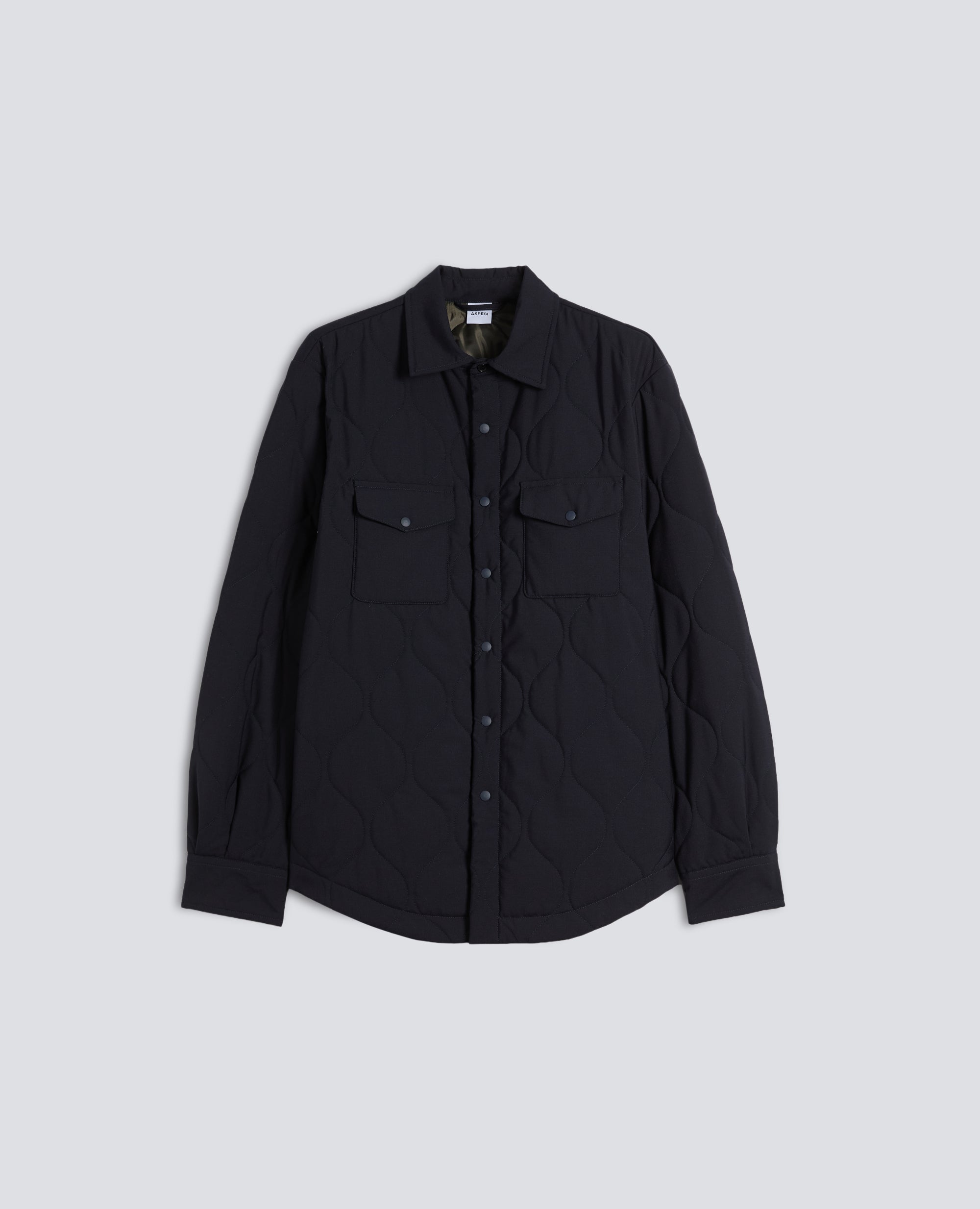 CAMICIA MOD. 13 IN LANA-POLIESTERE - BLU - ASPESI