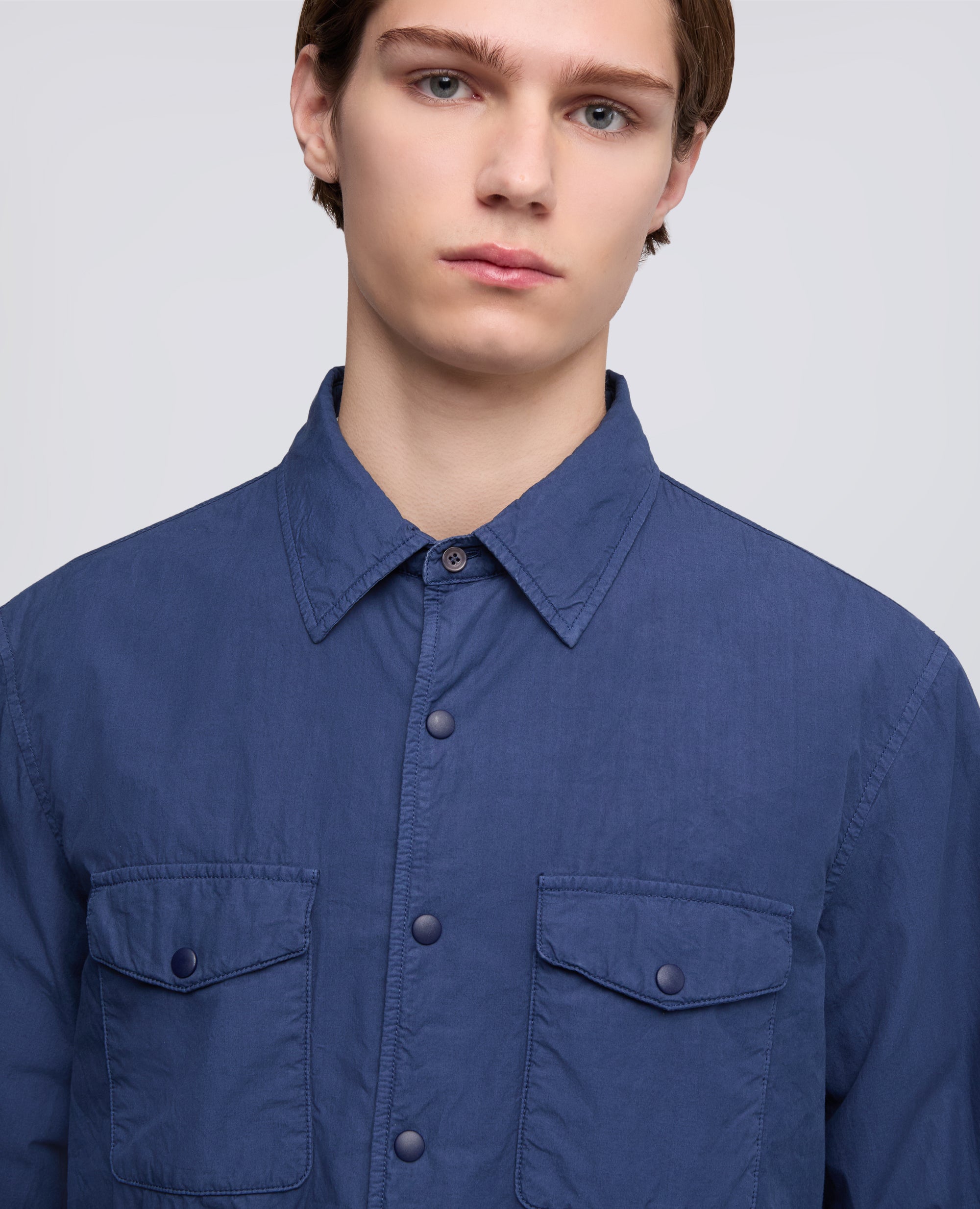 CAMICIA MOD. 13 IN POPELINE DI COTONE - BLU - ASPESI