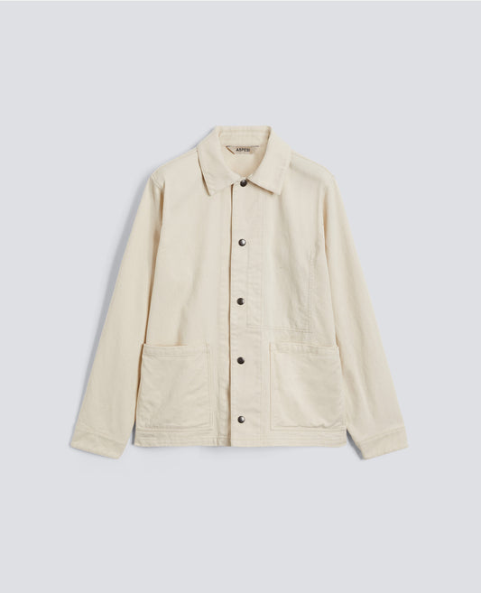 CAMICIA A GIACCA IN BULL DI COTONE NATURALE - NATURALE - ASPESI