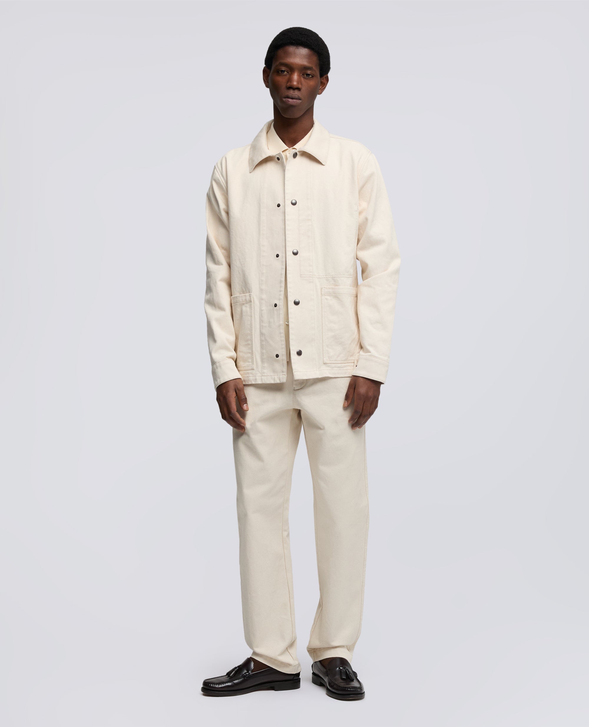 CAMICIA A GIACCA IN BULL DI COTONE NATURALE - NATURALE - ASPESI