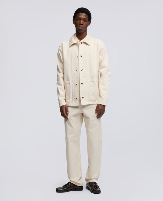CAMICIA A GIACCA IN BULL DI COTONE NATURALE - NATURALE - ASPESI