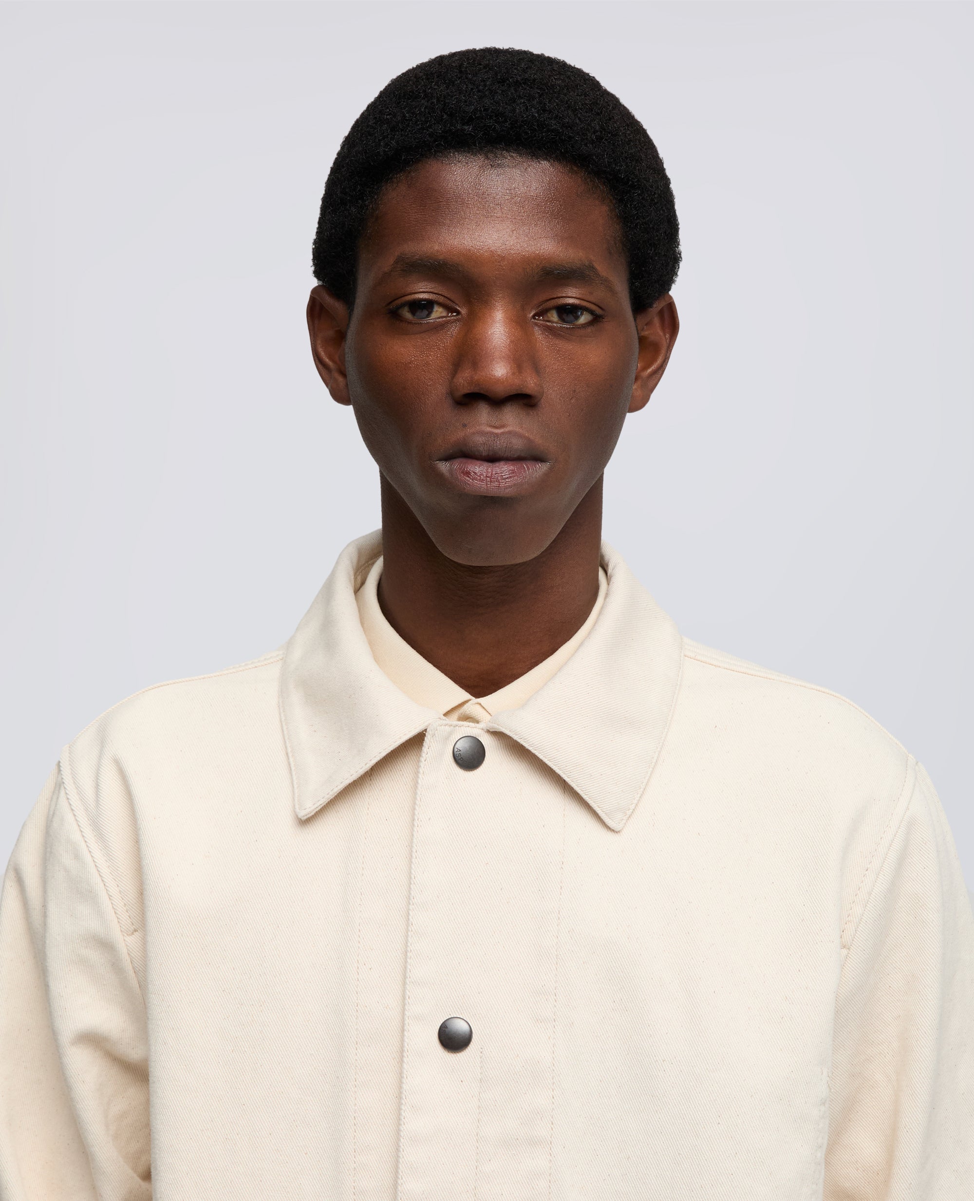 CAMICIA A GIACCA IN BULL DI COTONE NATURALE - NATURALE - ASPESI