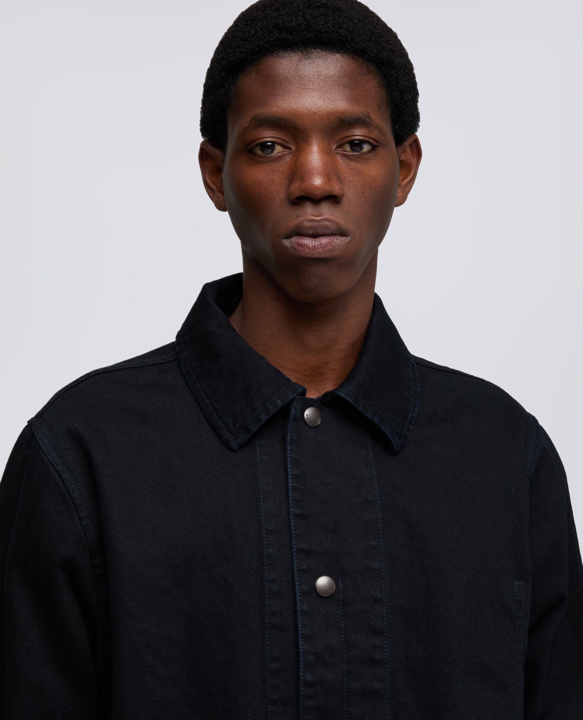 CAMICIA A GIACCA IN DENIM DI COTONE E POLIESTERE - BLU - ASPESI